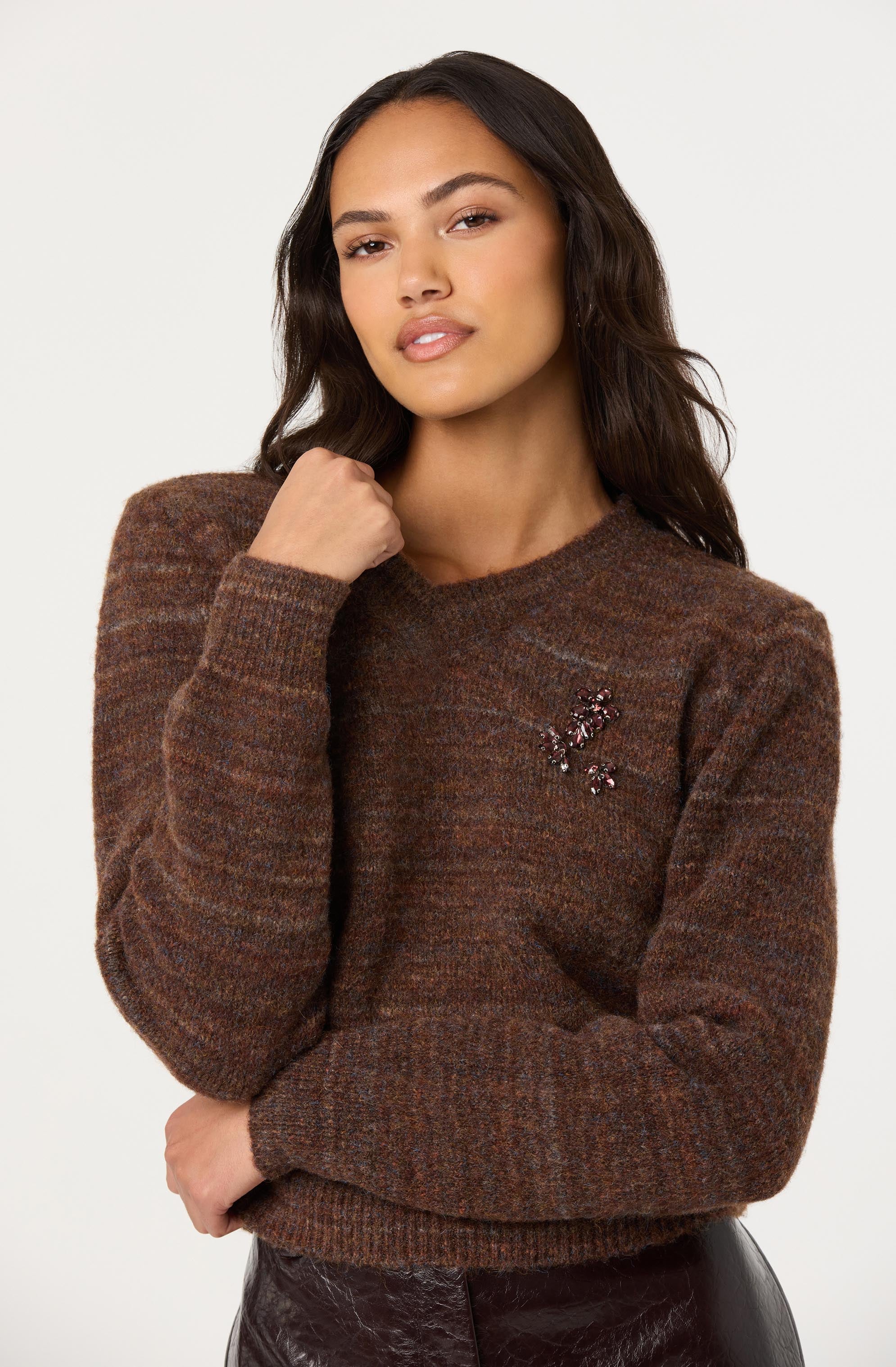Dasia Embellished V-neck Sweater