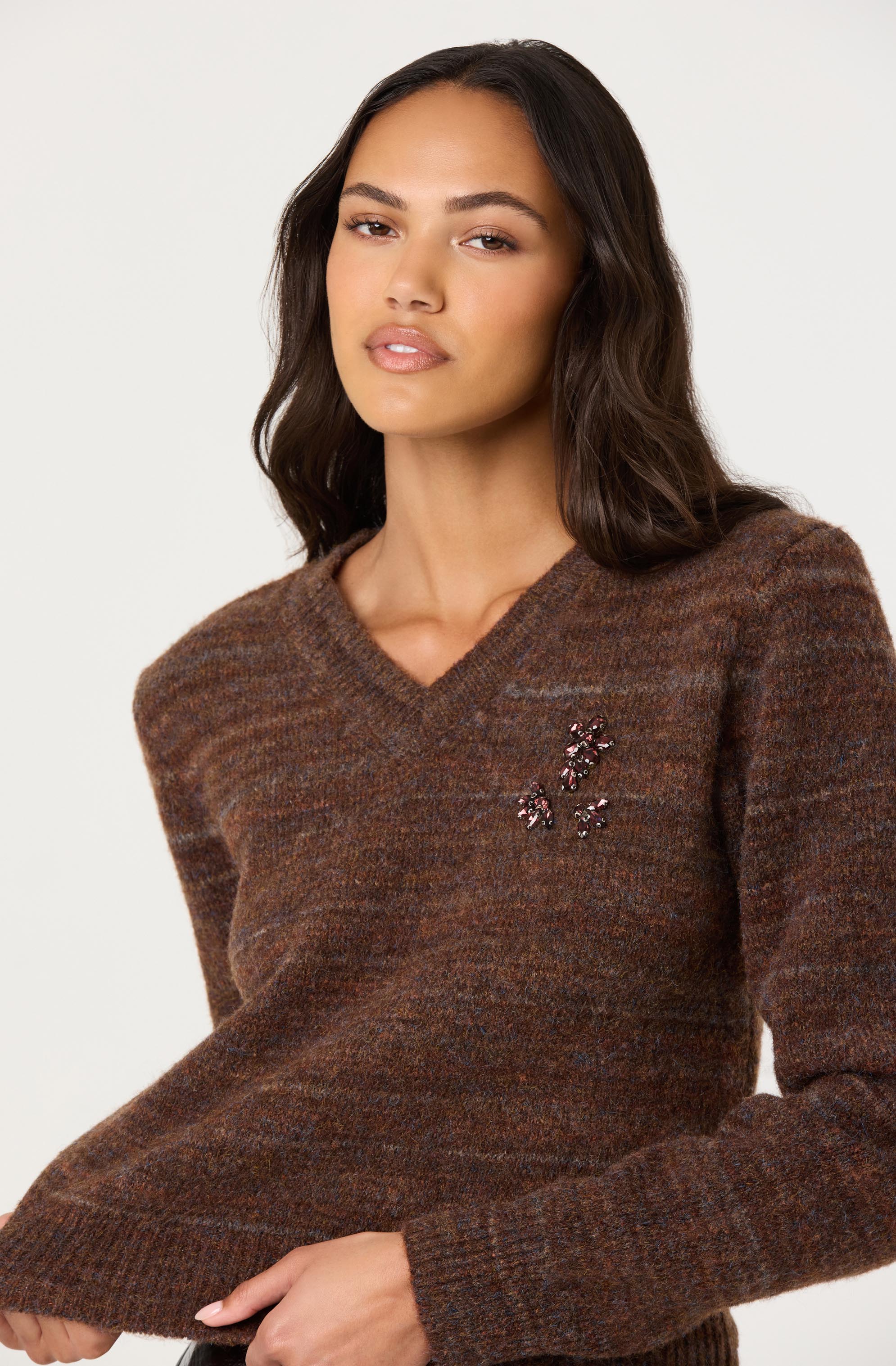 Dasia Embellished V-neck Sweater