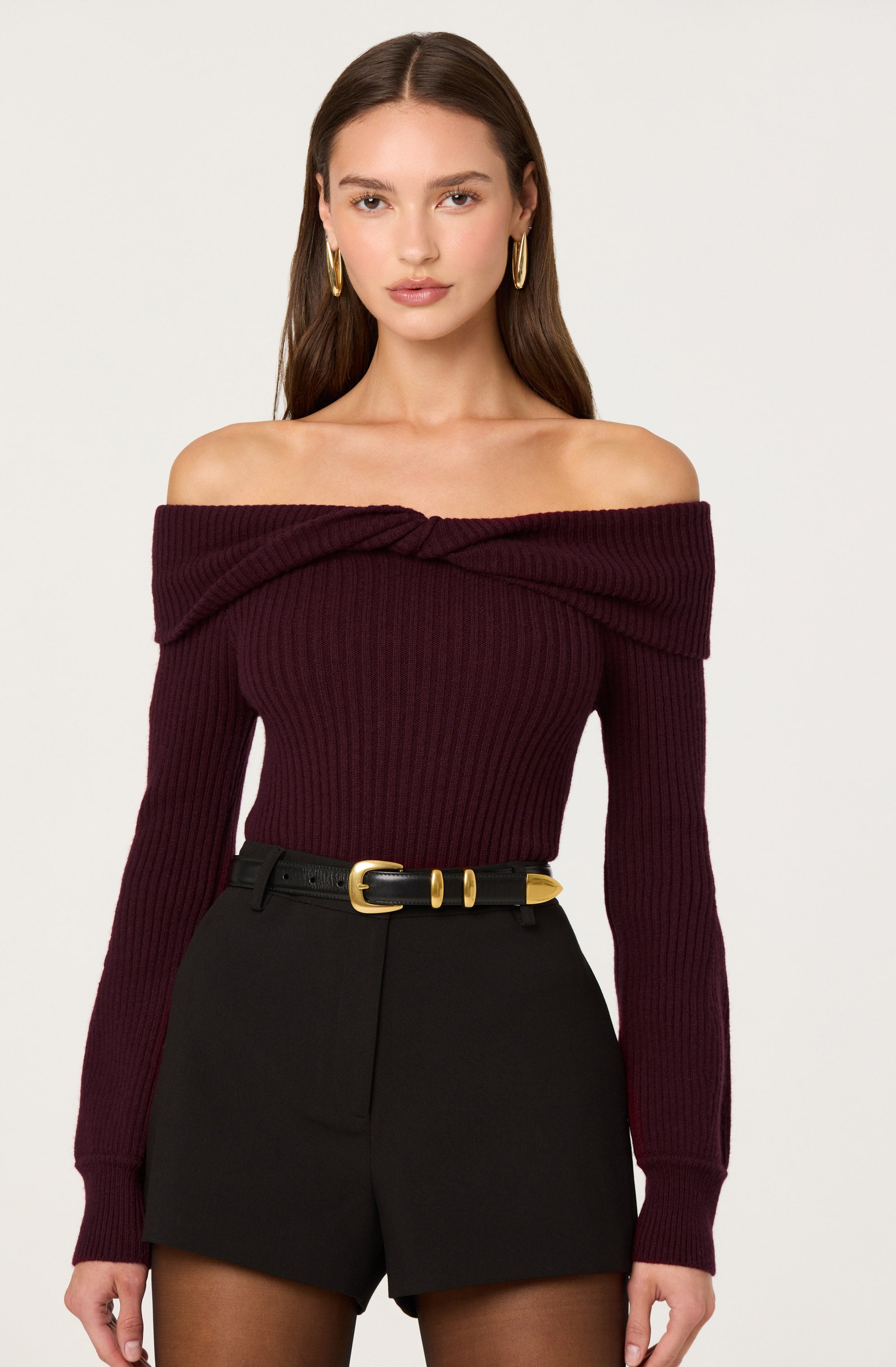 Tilde Twist Off Shoulder Sweater