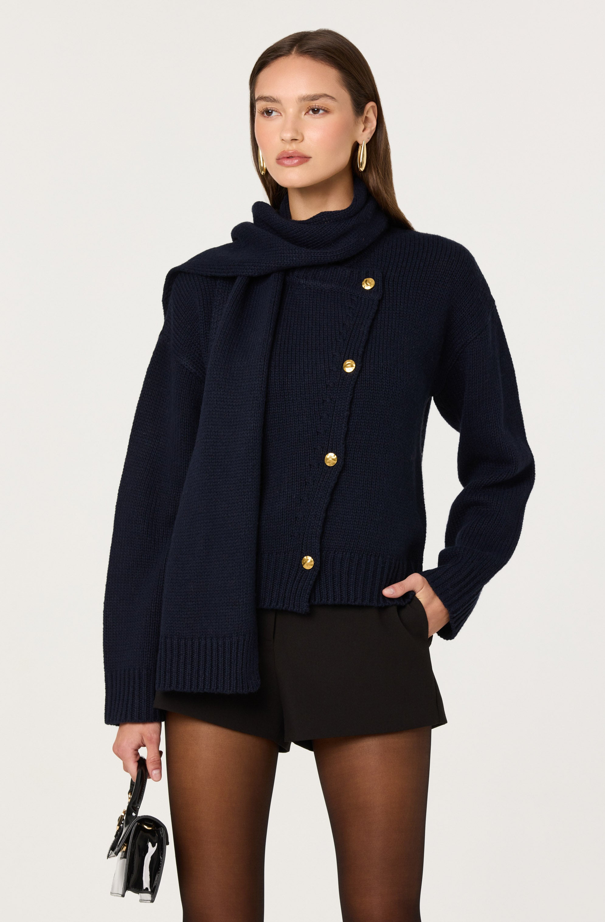 Jackeline Asymmetrical Scarf Cardigan