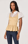 Carrington Contrast Layered Peplum Top