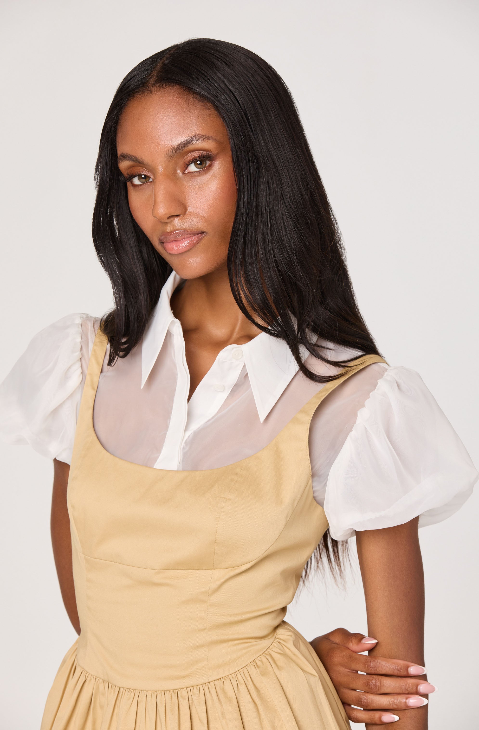 Carrington Contrast Layered Peplum Top
