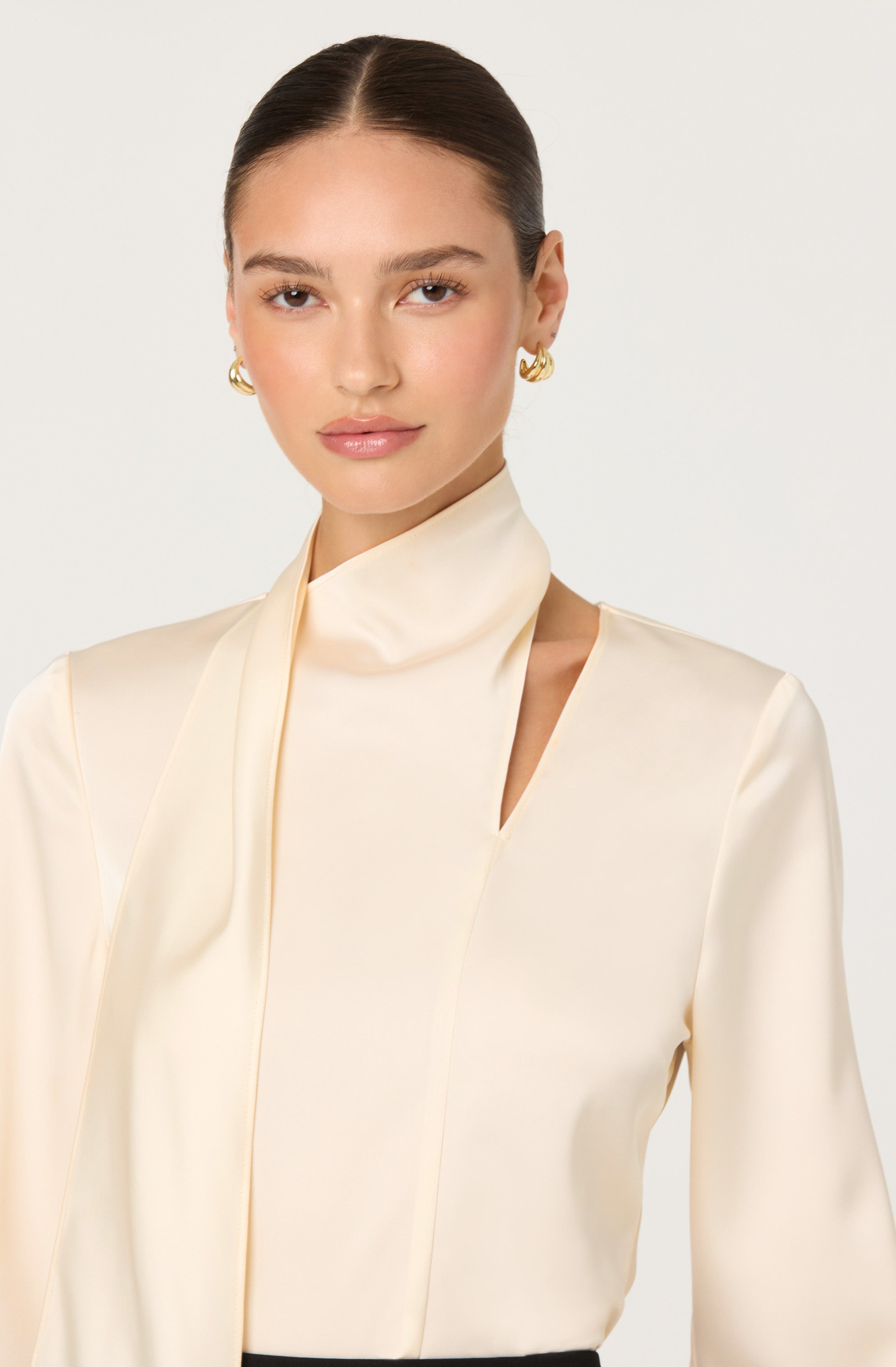 Felisita Satin Cutout Scarf Top