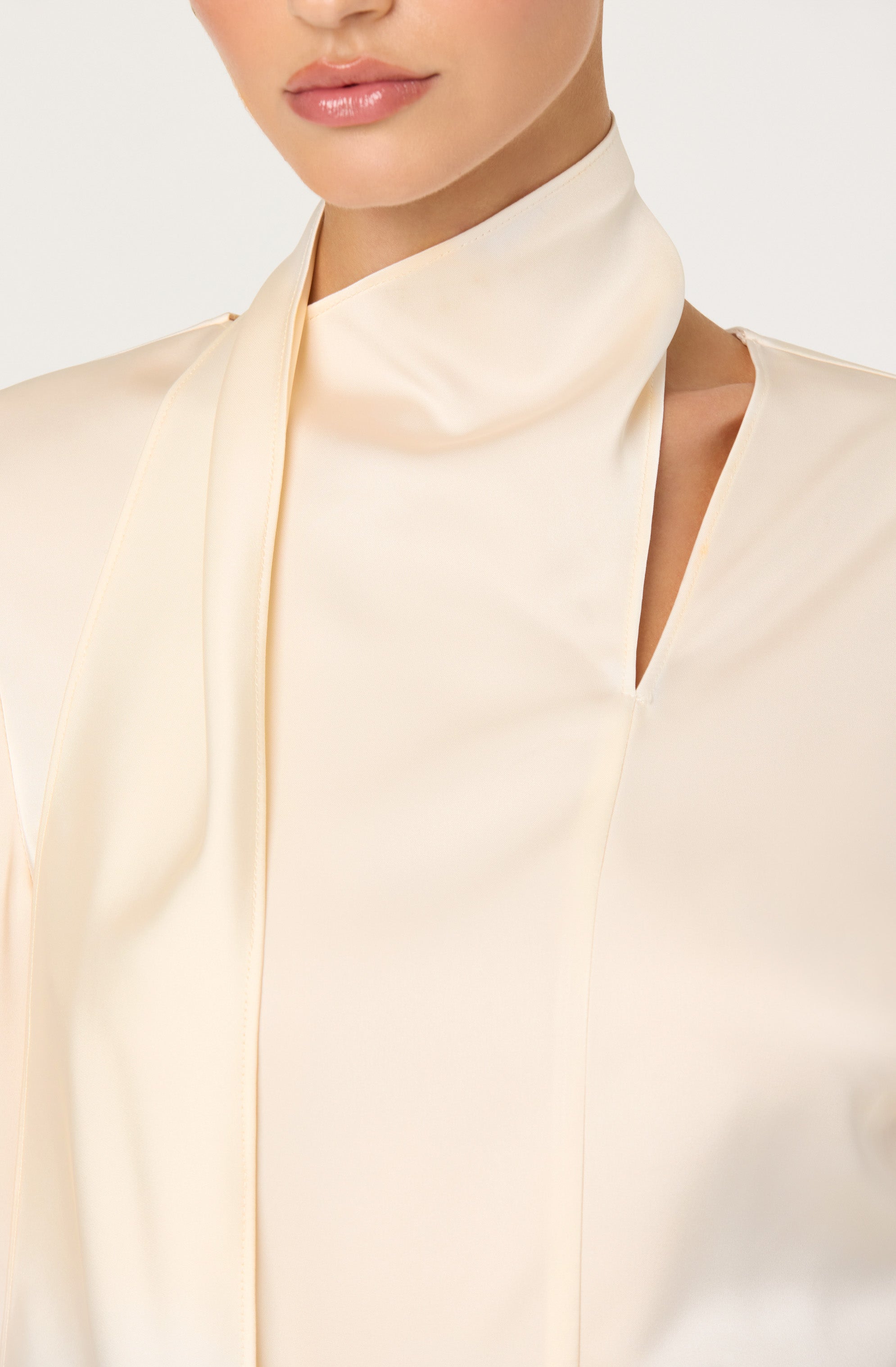 Felisita Satin Cutout Scarf Top