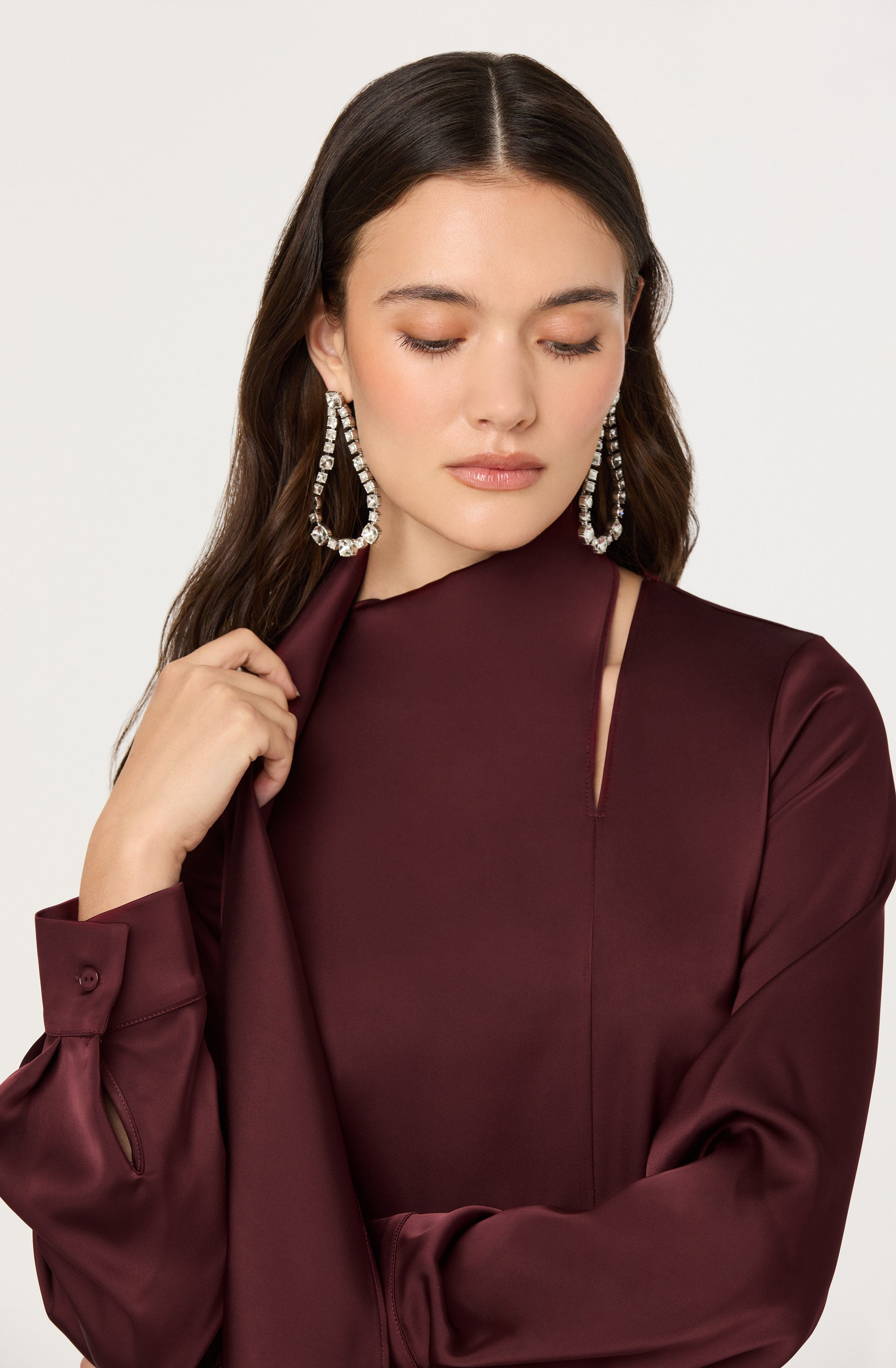 Felisita Satin Cutout Scarf Top