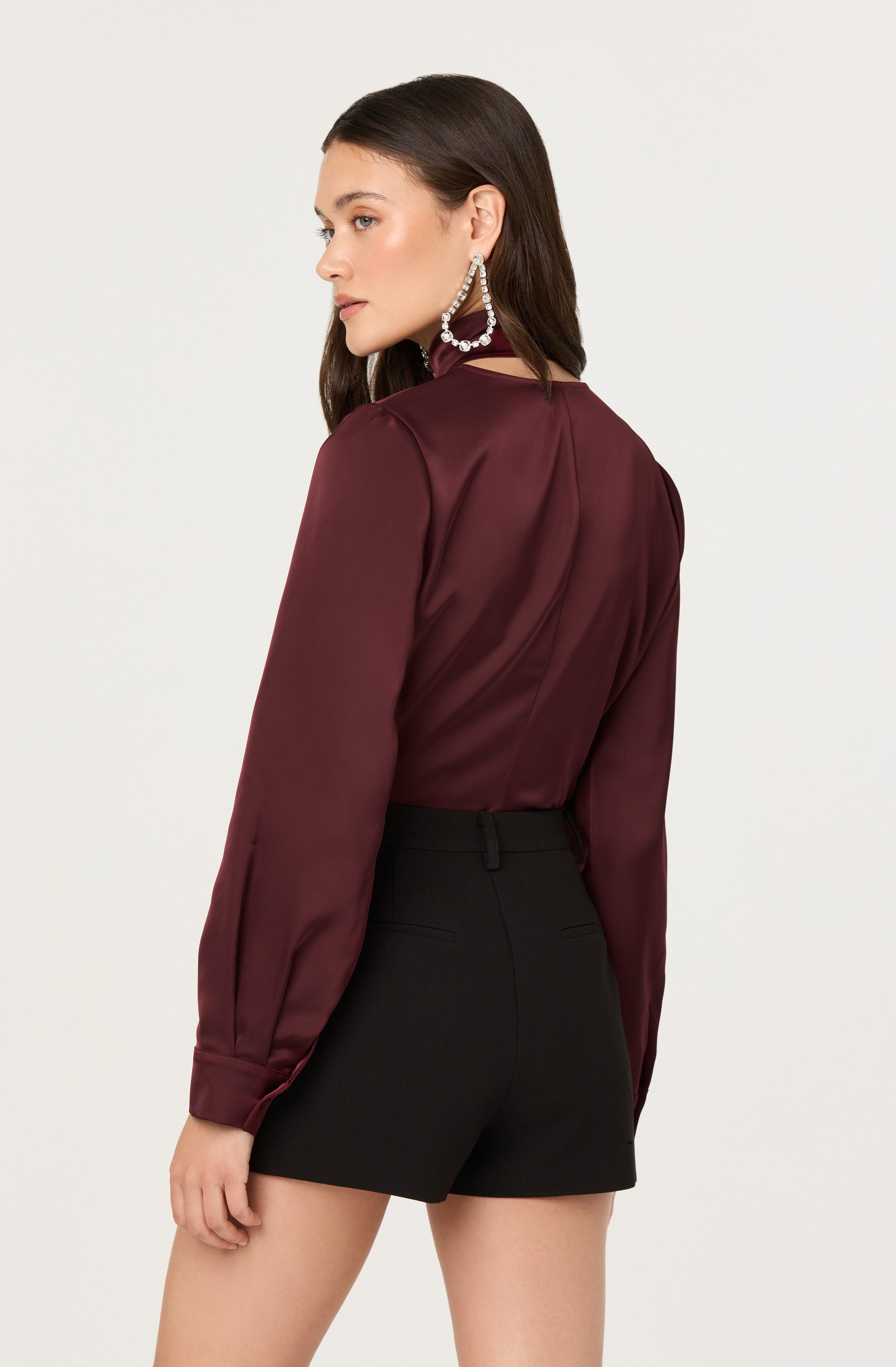 Felisita Satin Cutout Scarf Top
