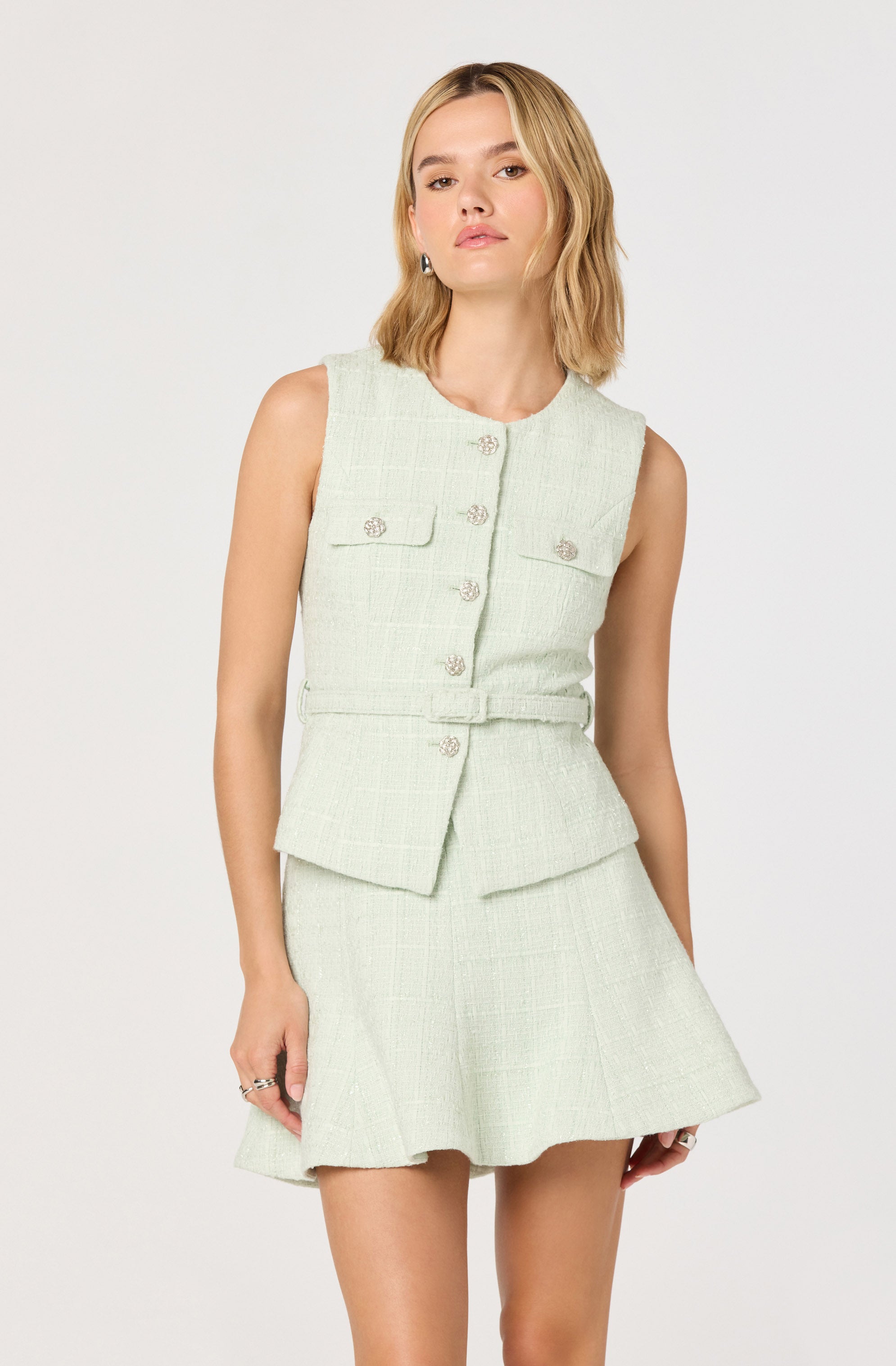 Kelson Belted Tweed Vest