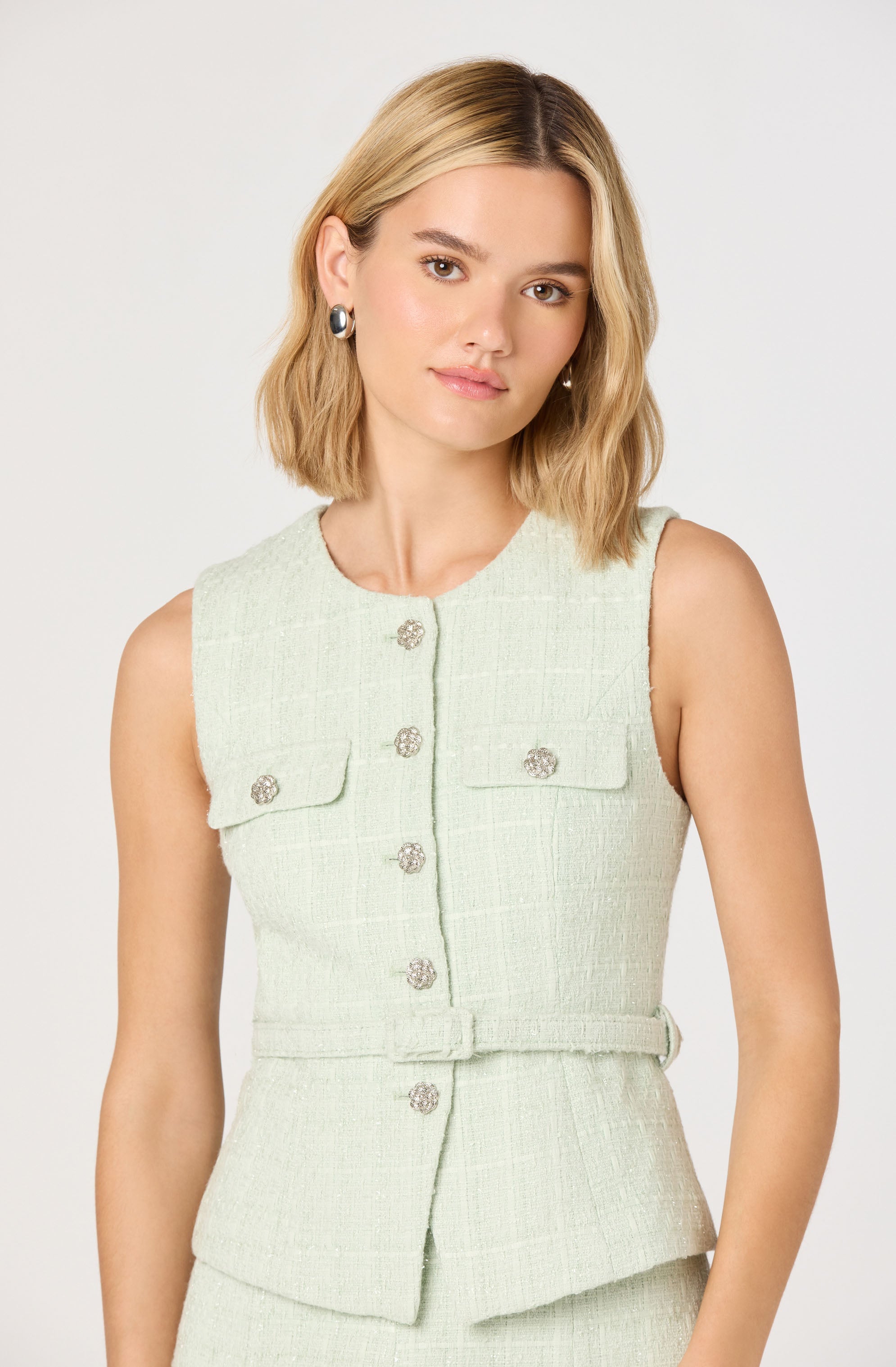 Kelson Belted Tweed Vest