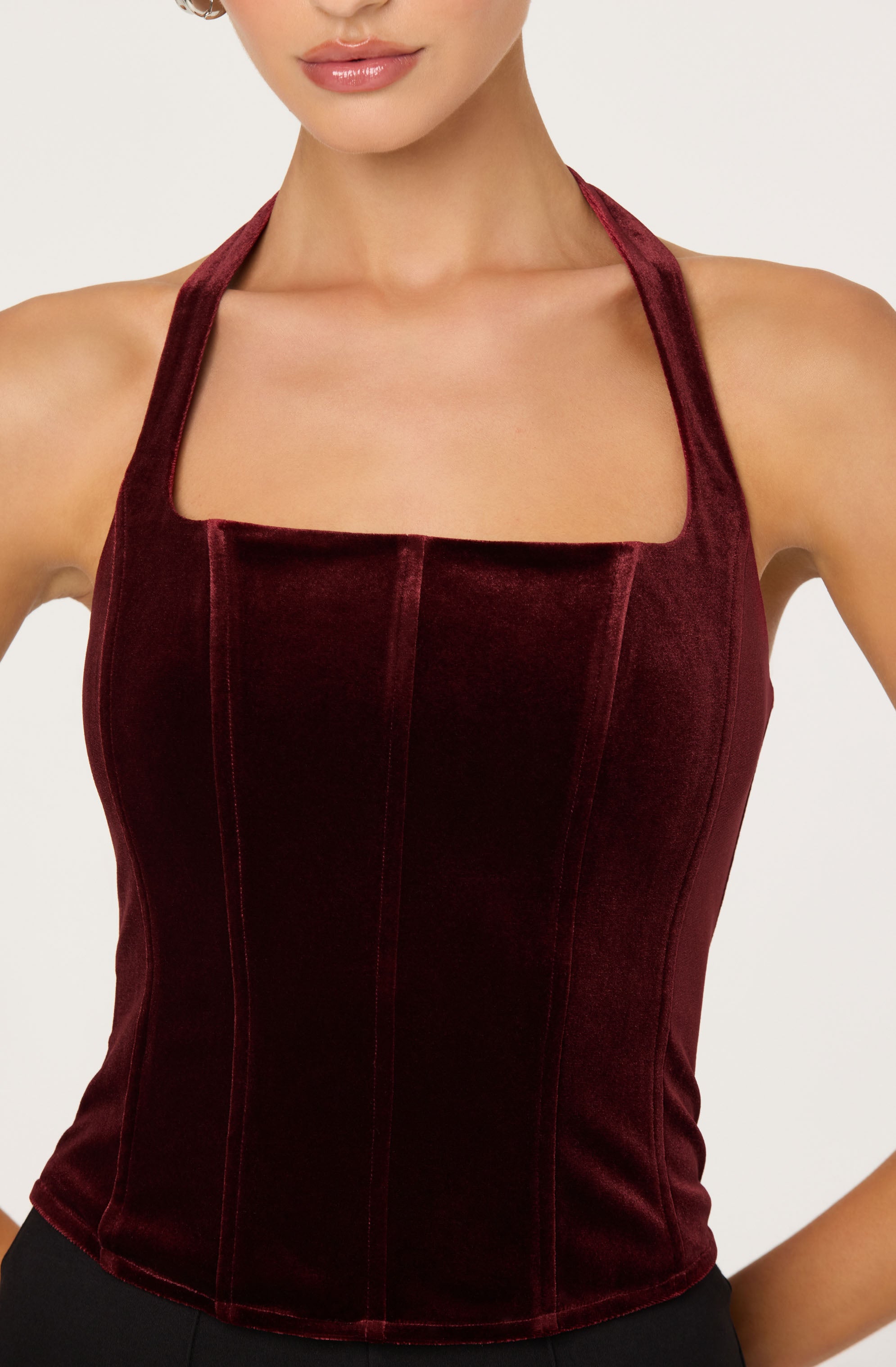 Jacy Velvet Corset Halter Top
