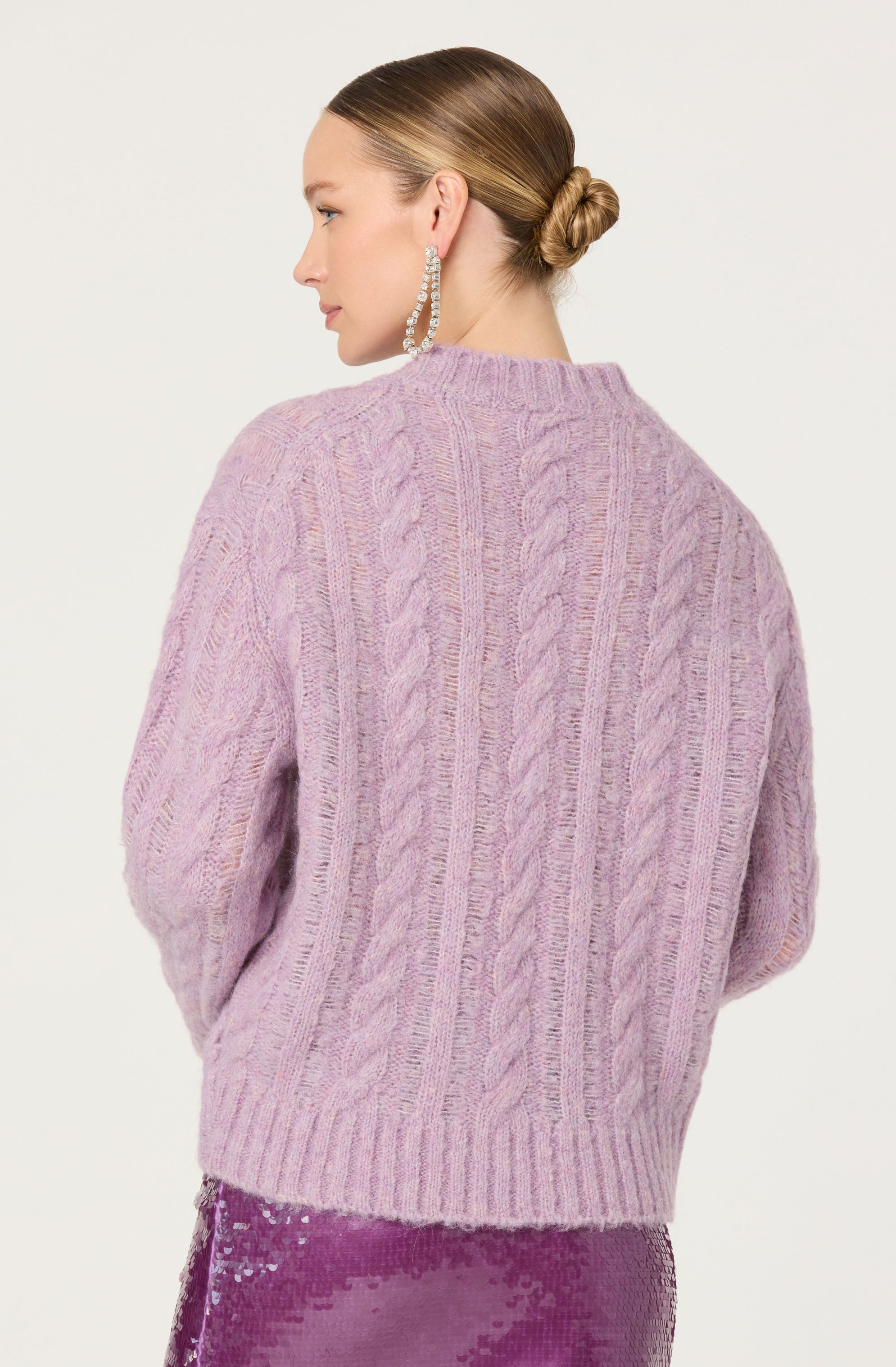Violetta Cable Knit Crewneck Sweater