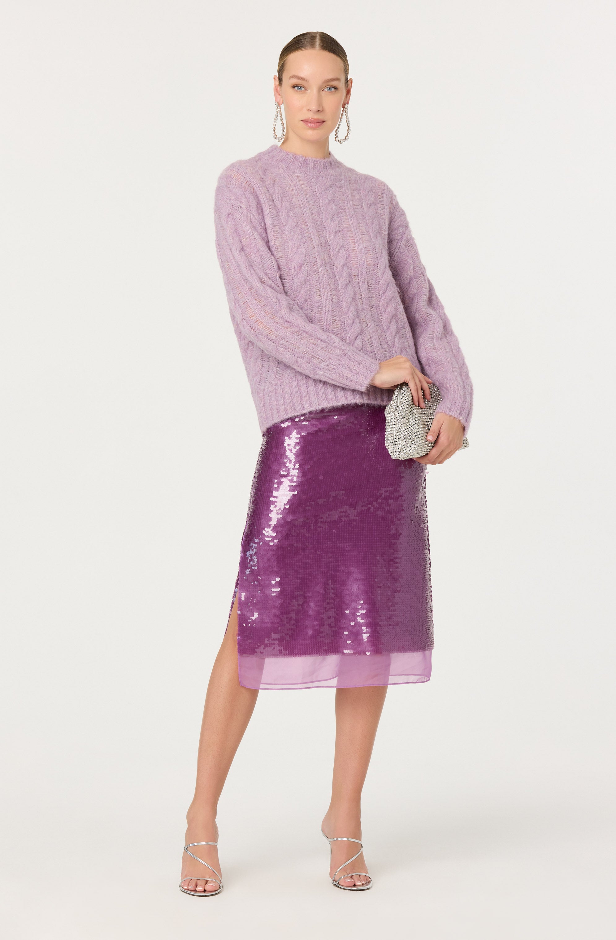 Violetta Cable Knit Crewneck Sweater