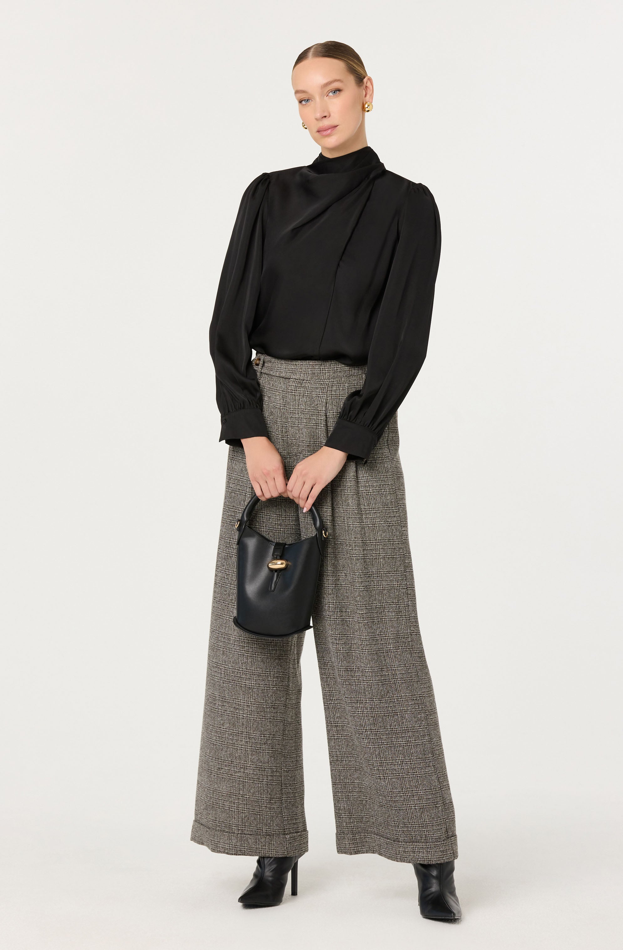 Ivonne High-Neck Satin Top