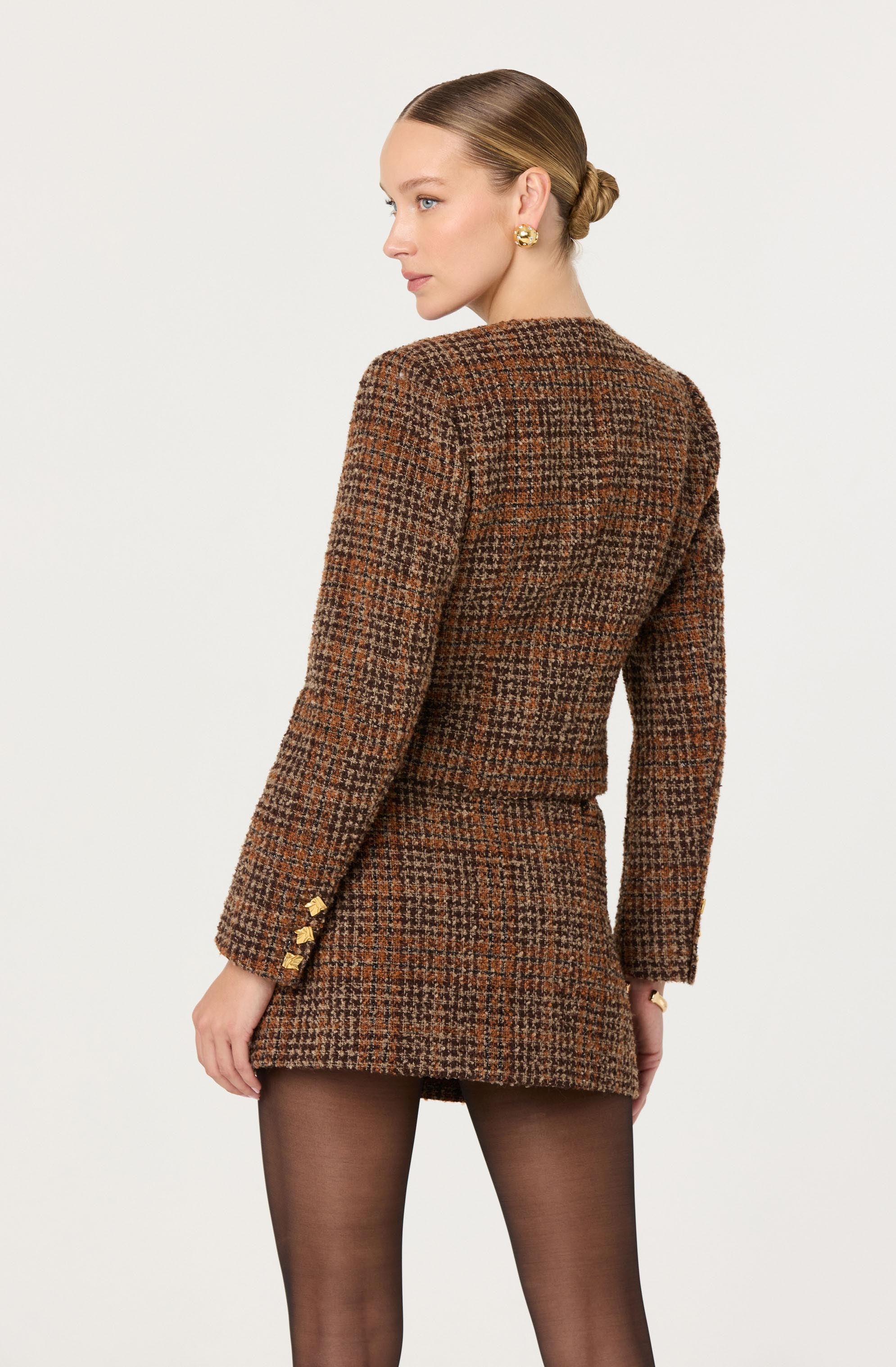 Kyleigh Plaid Tweed Jacket