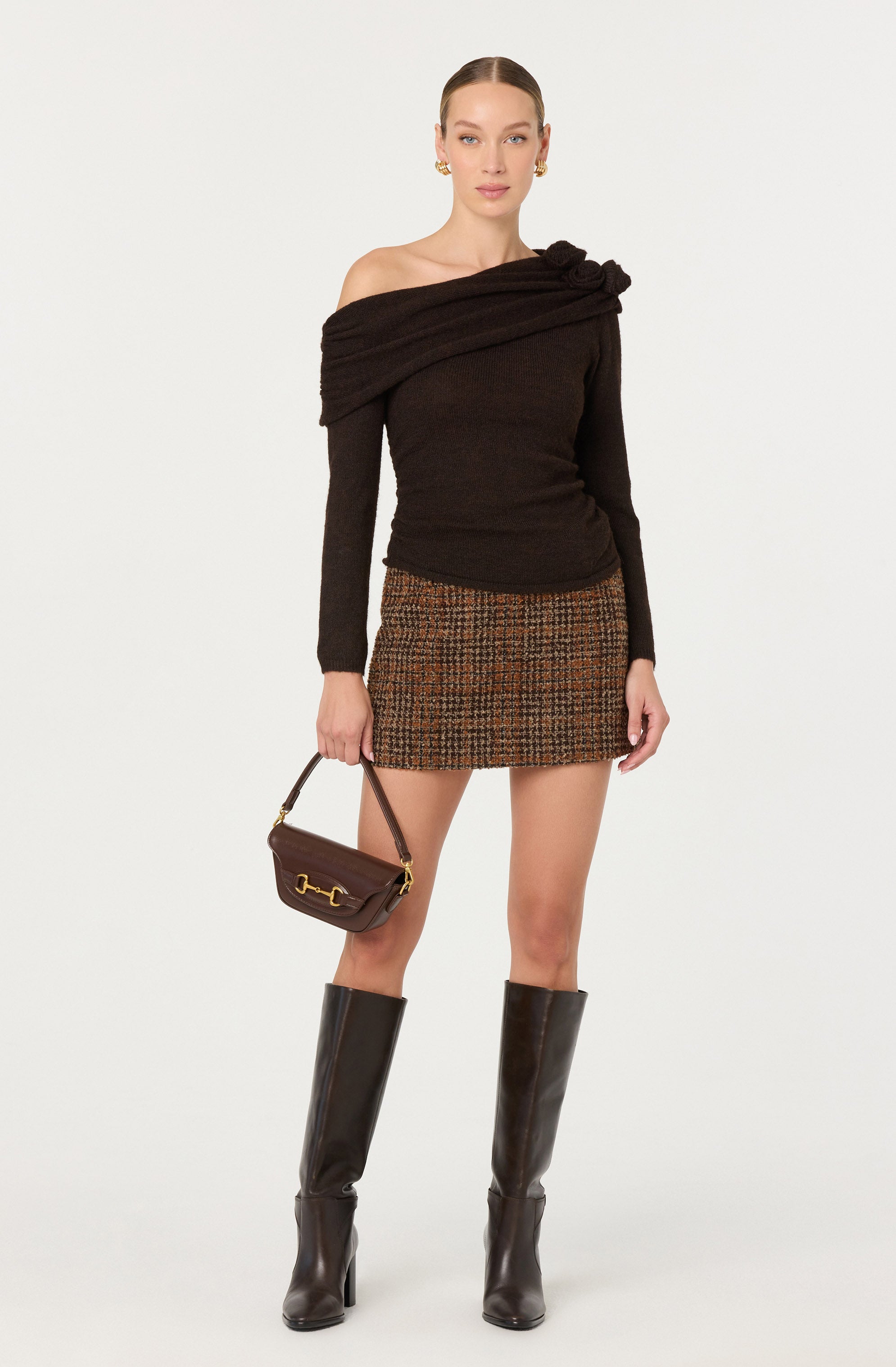 Fenia Off Shoulder Rosette Detail Sweater