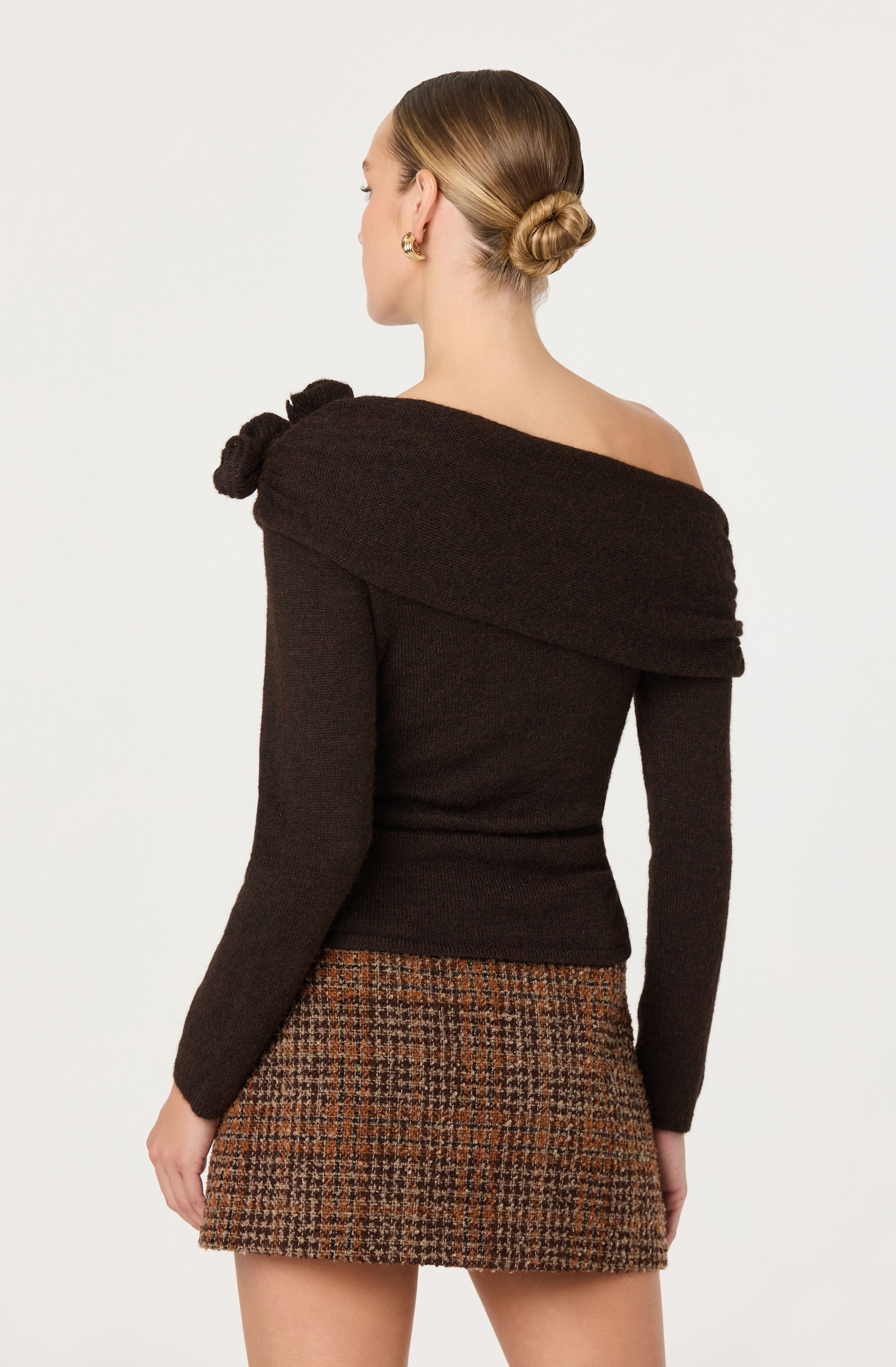 Fenia Off Shoulder Rosette Detail Sweater
