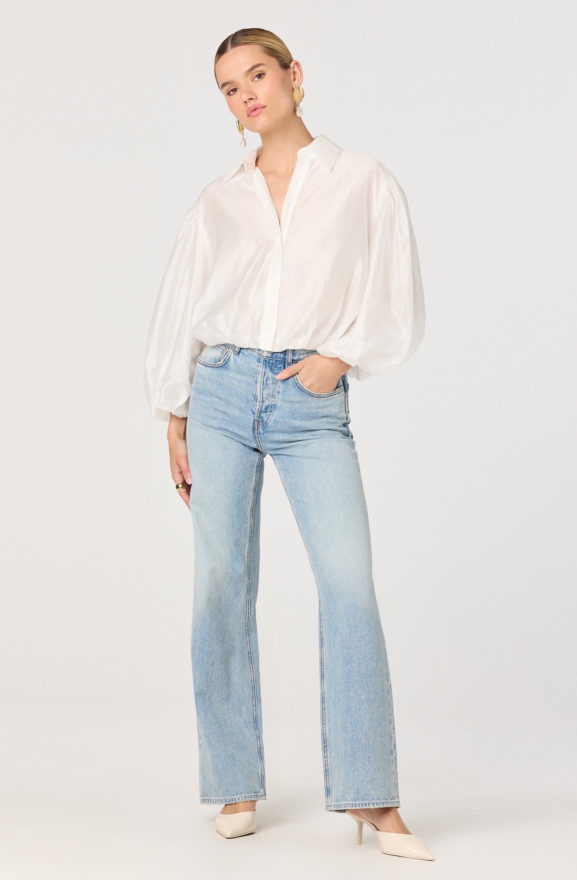 Cordey Balloon Sleeve Top