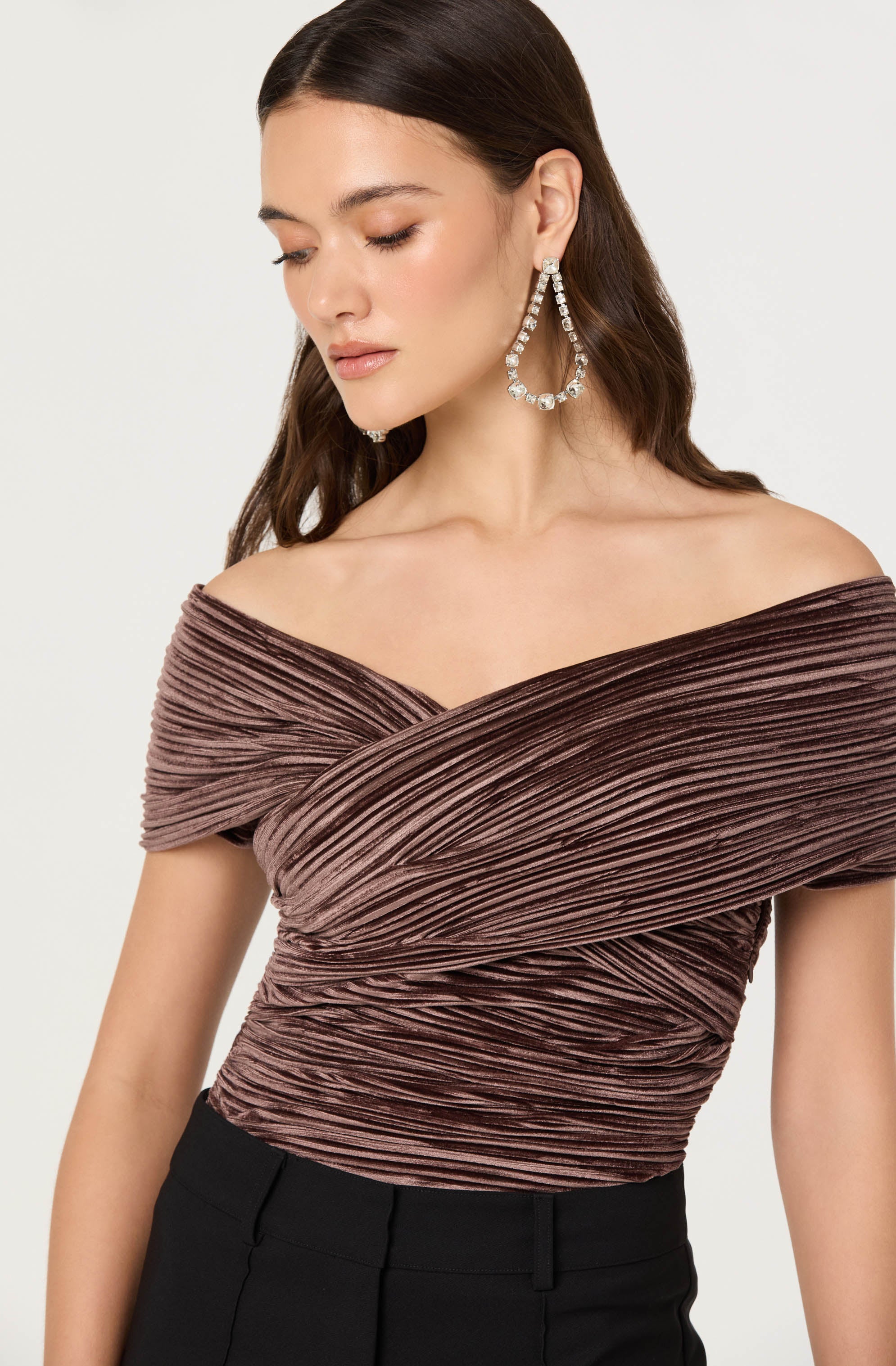 Mallina Velvet Off Shoulder Top