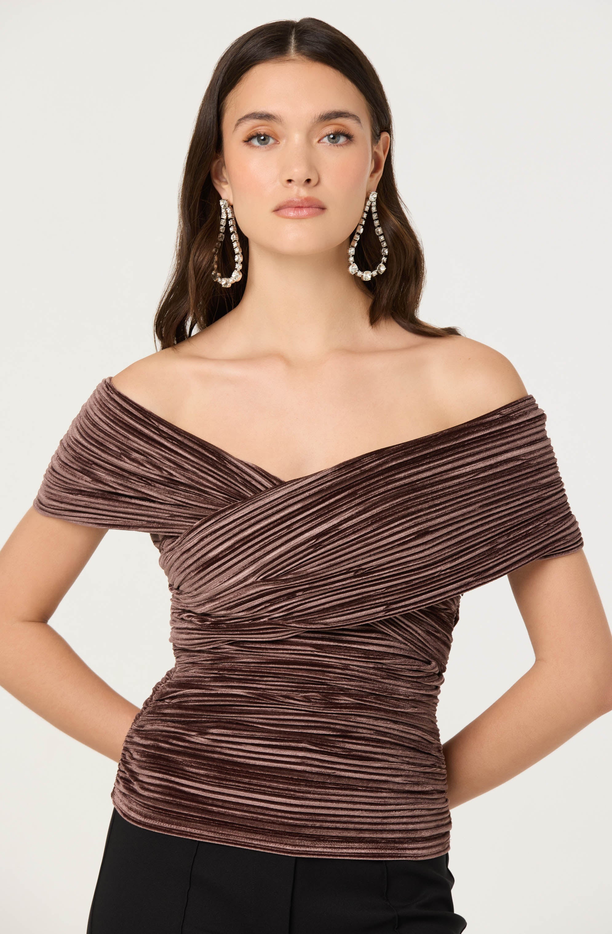 Mallina Velvet Off Shoulder Top