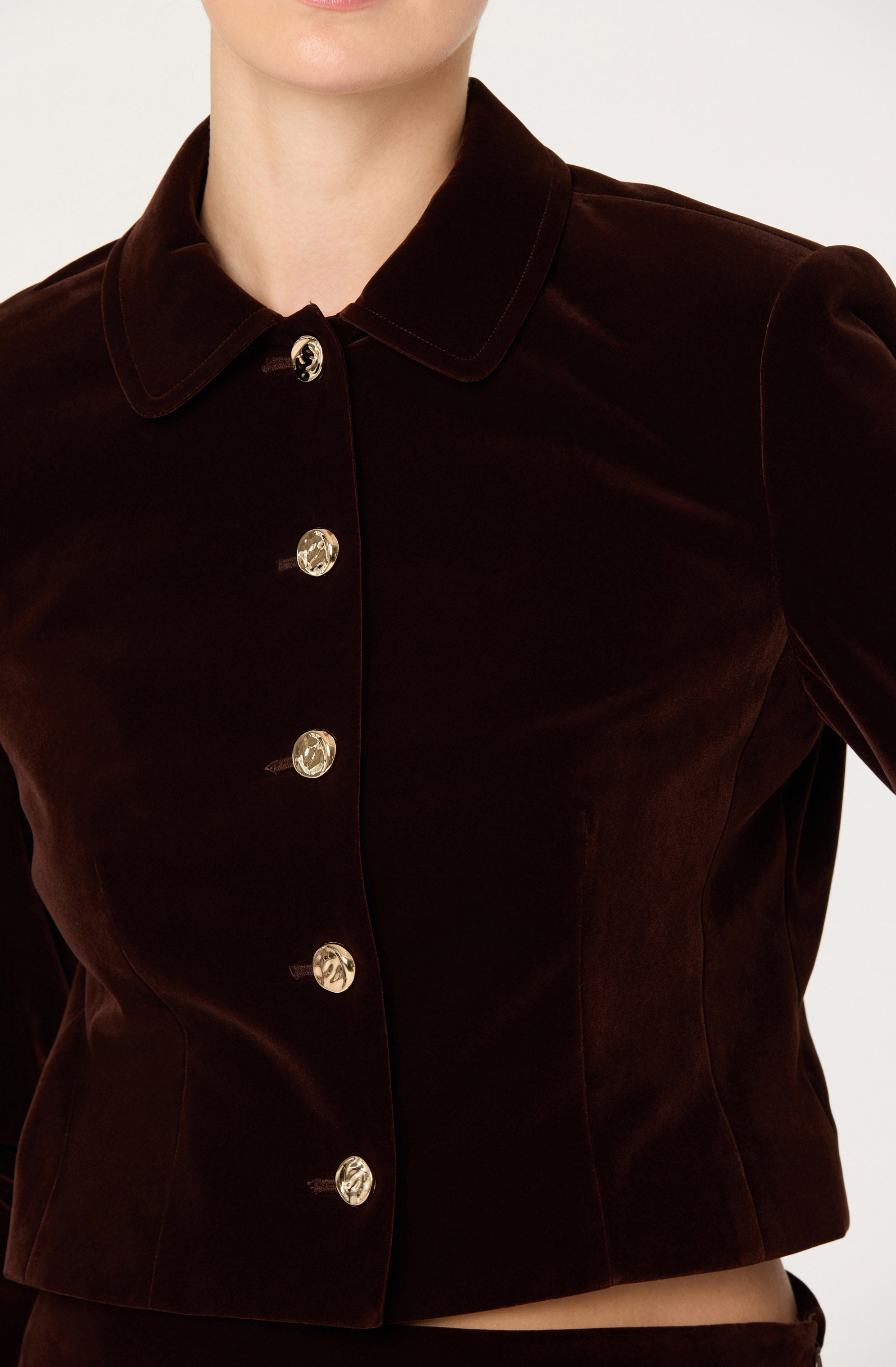 Vox Velvet Button Front Jacket