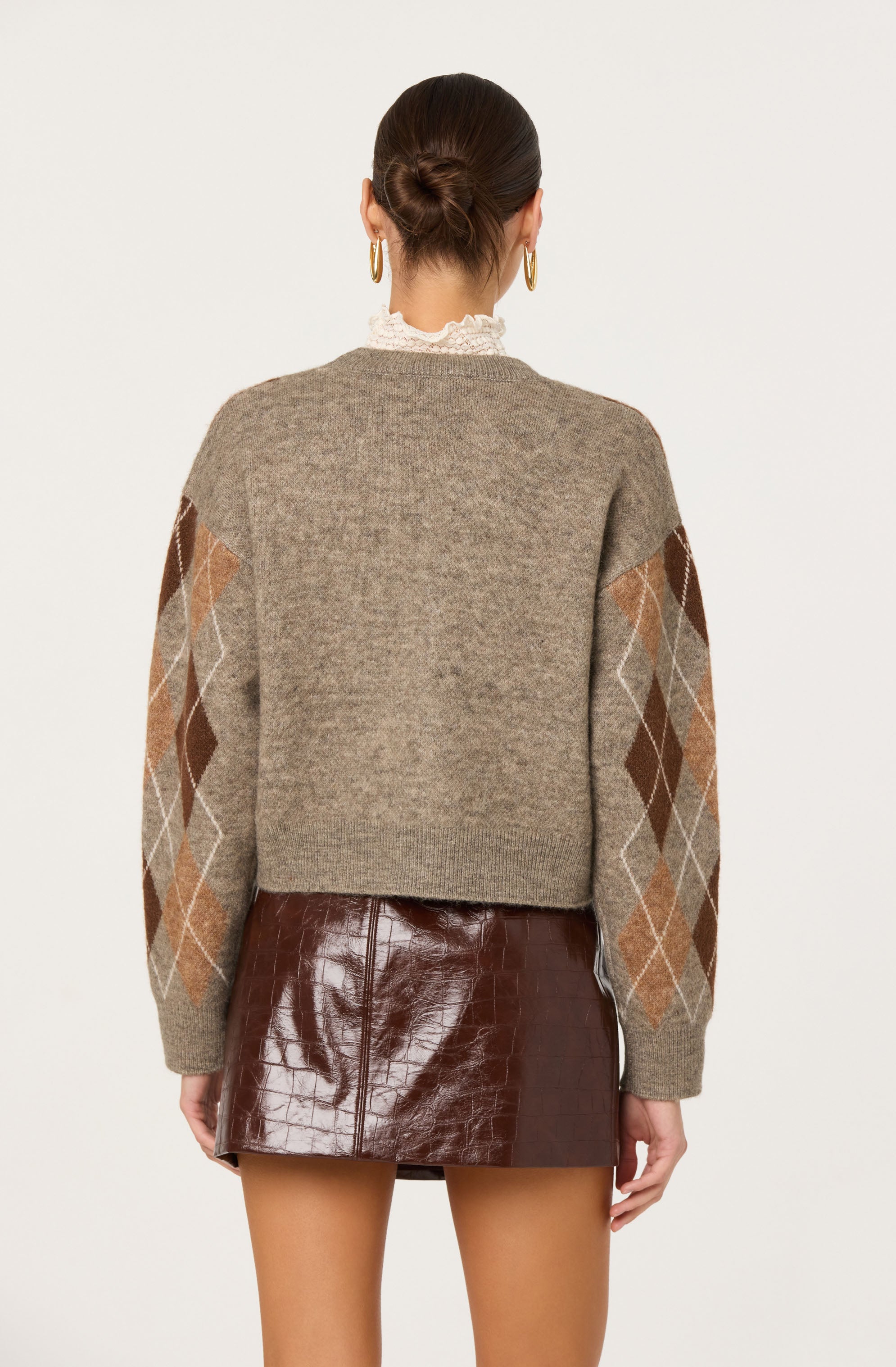 Ashtyn V-neck Argyle Cardigan