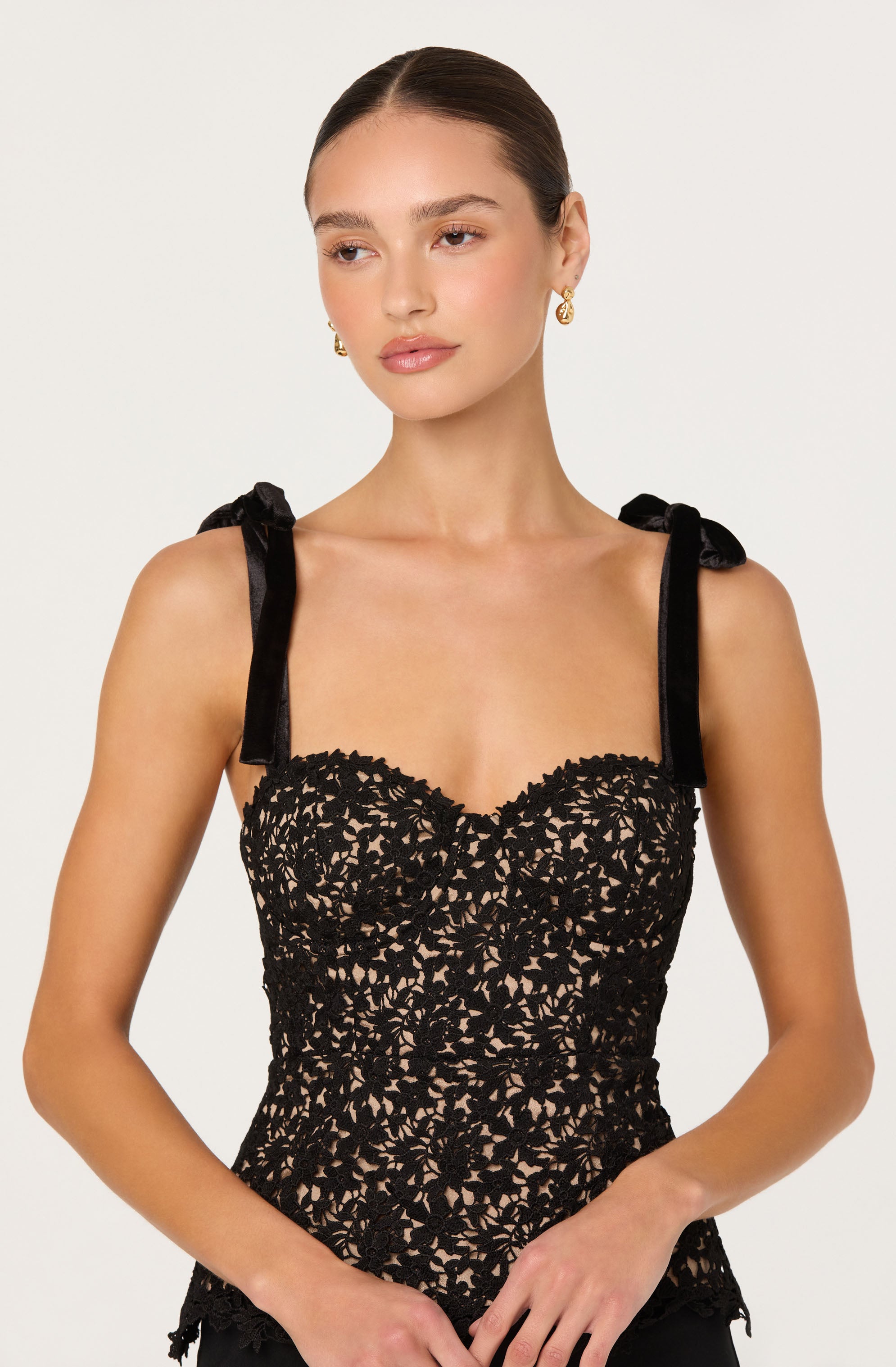 Donne Floral Lace Bustier Top
