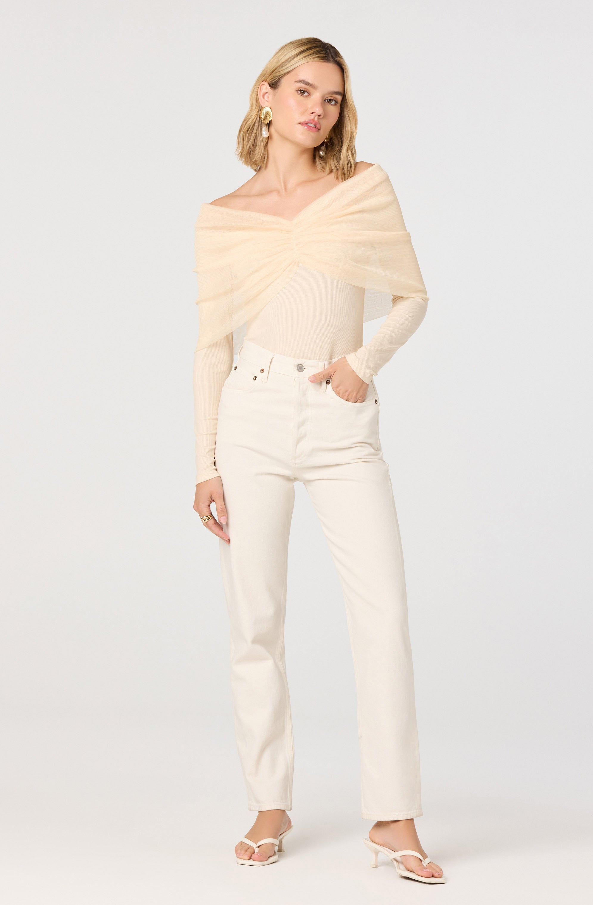 Julieta Ribbed Off Shoulder Top