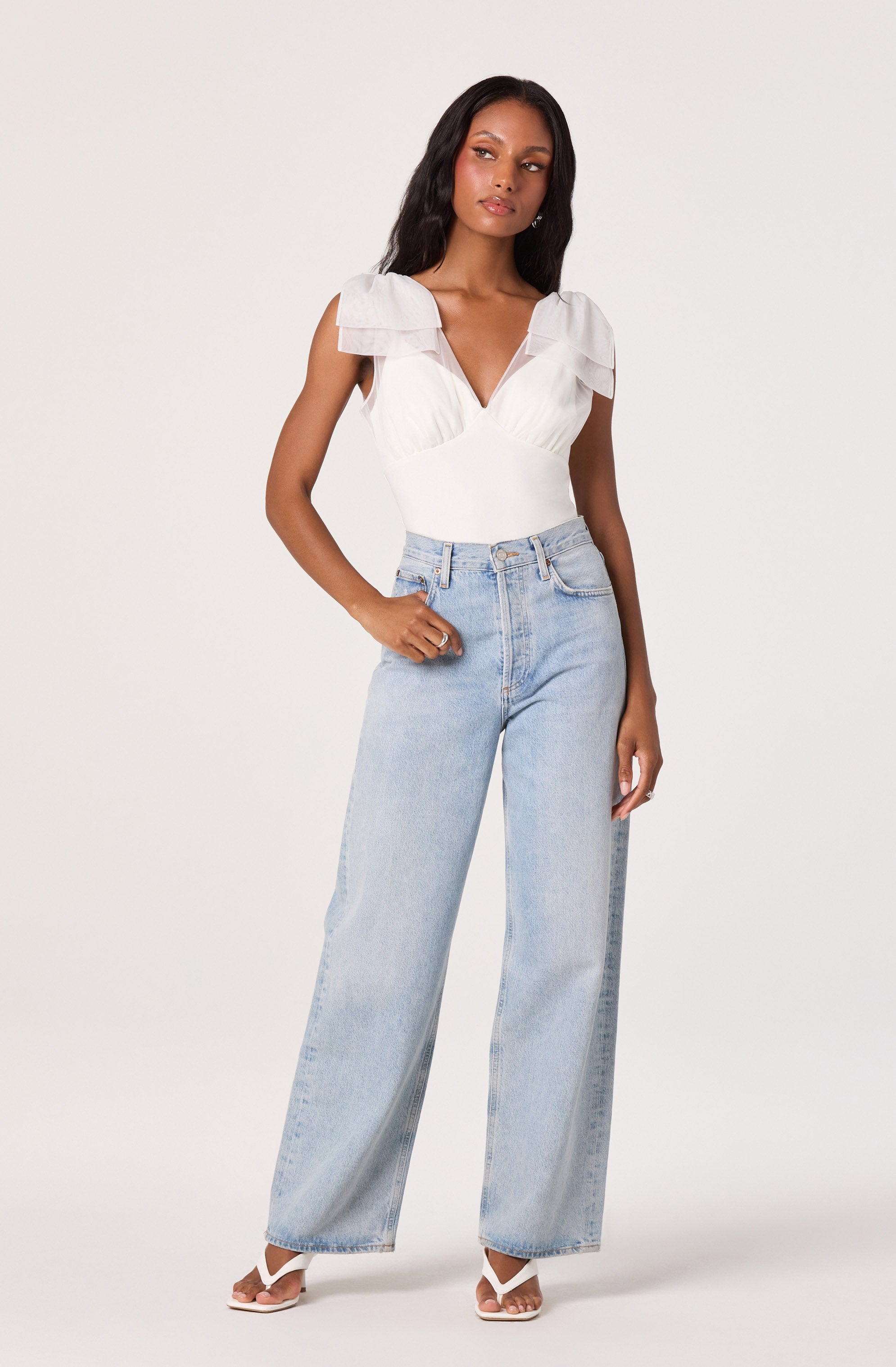 Maelie Bow Shoulder Bodysuit