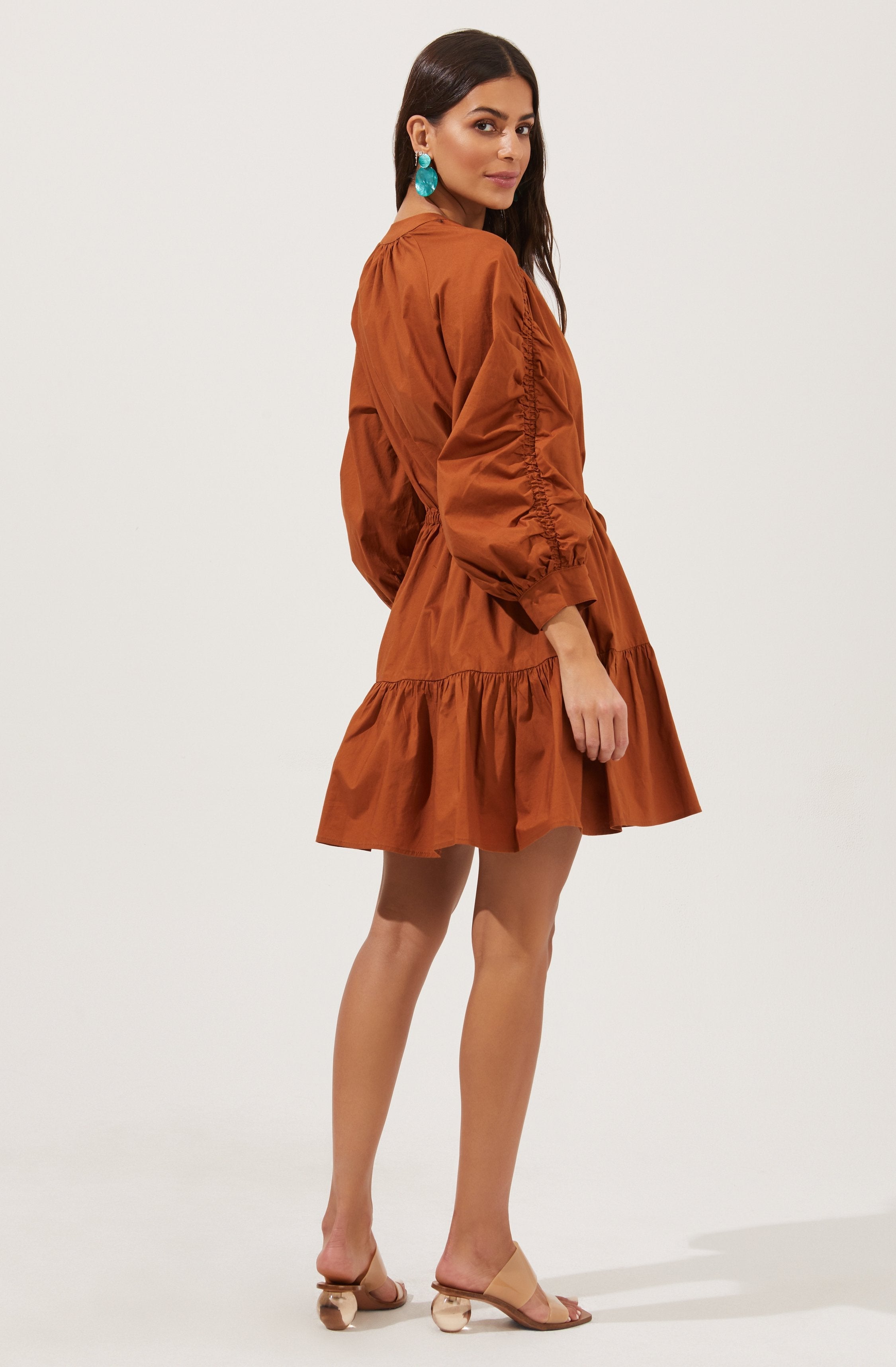 Ruched Long Sleeve Dress