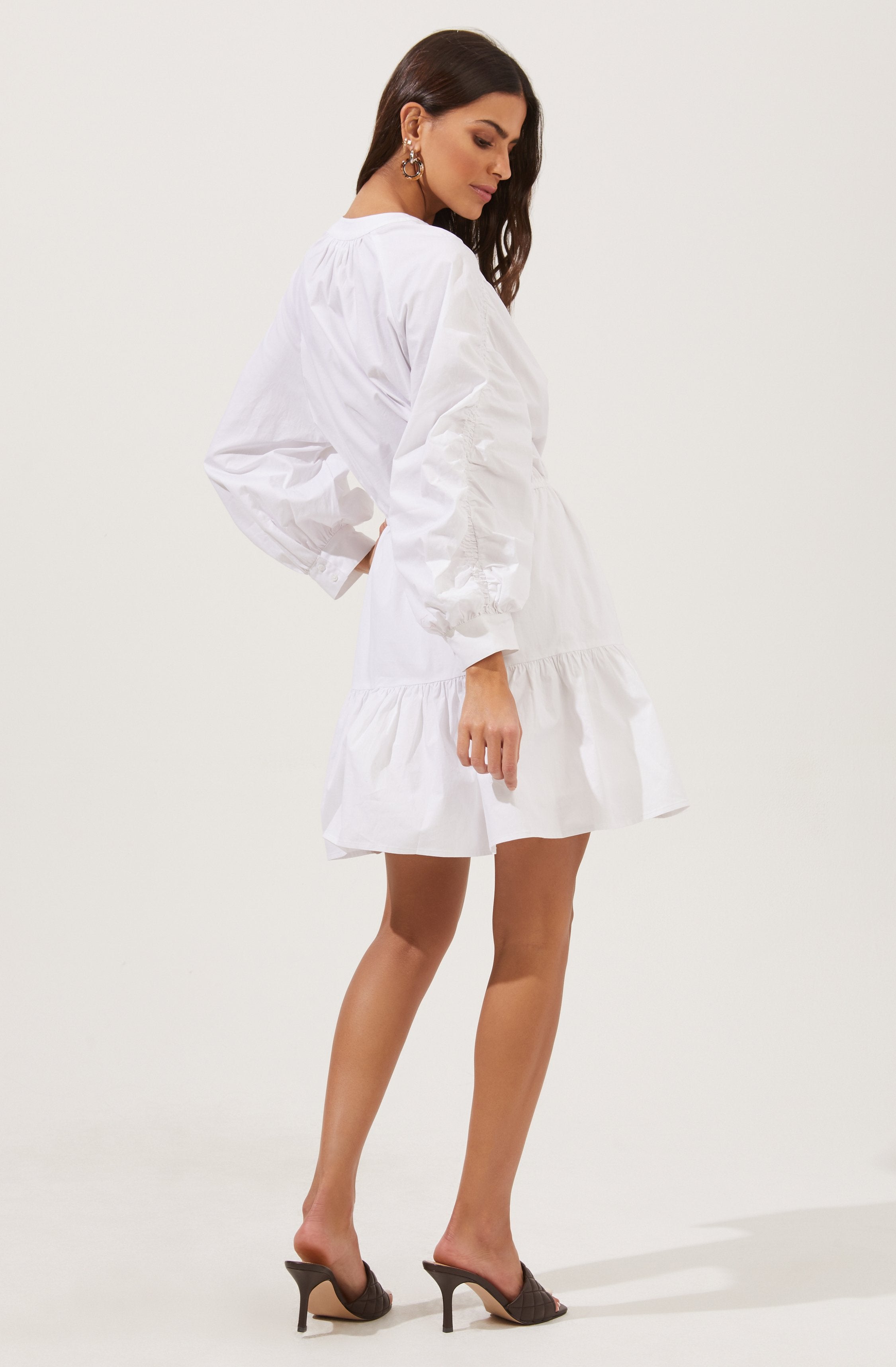 Ruched Long Sleeve Dress