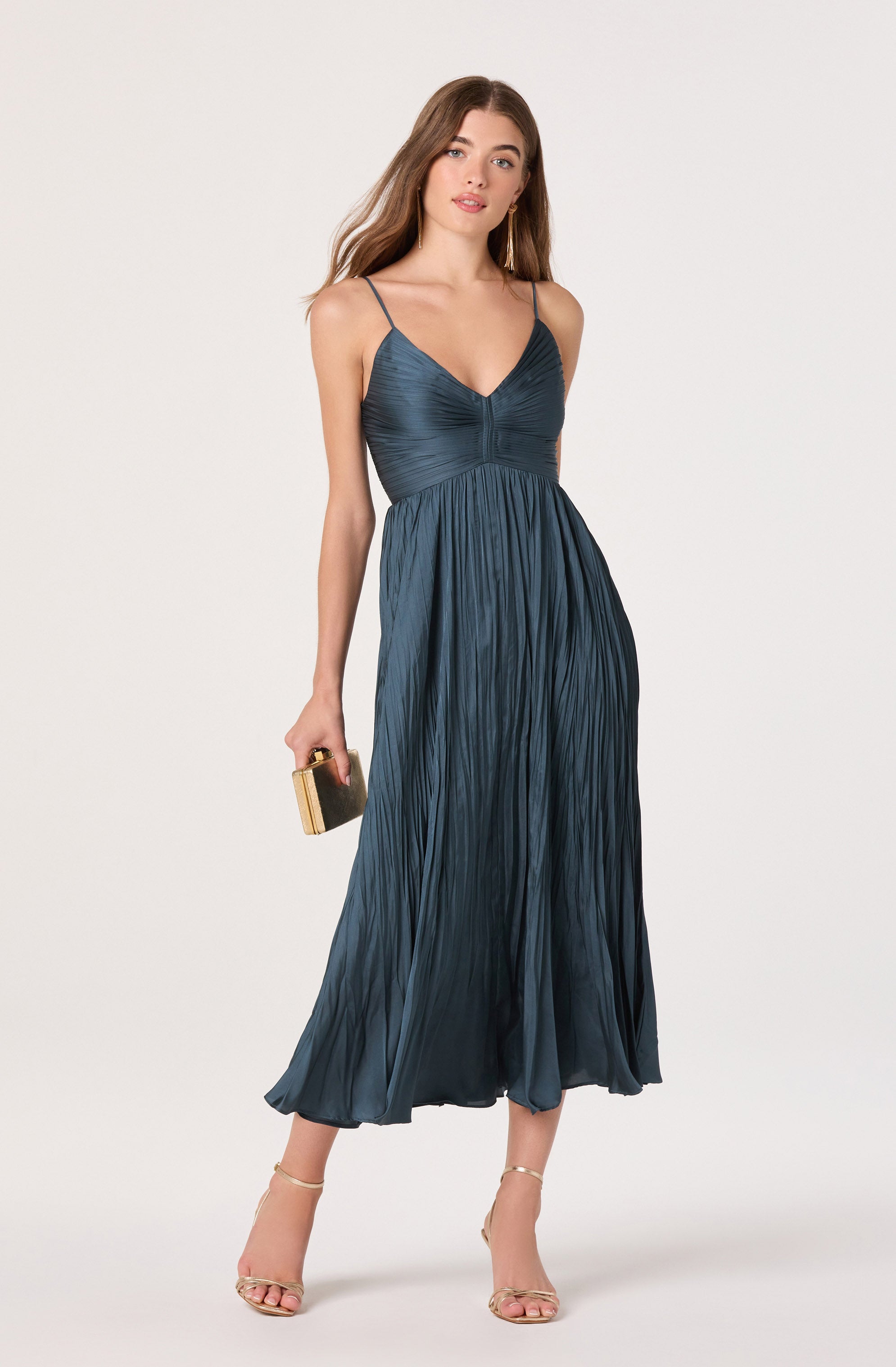 Maeve Pleated Midi Dress