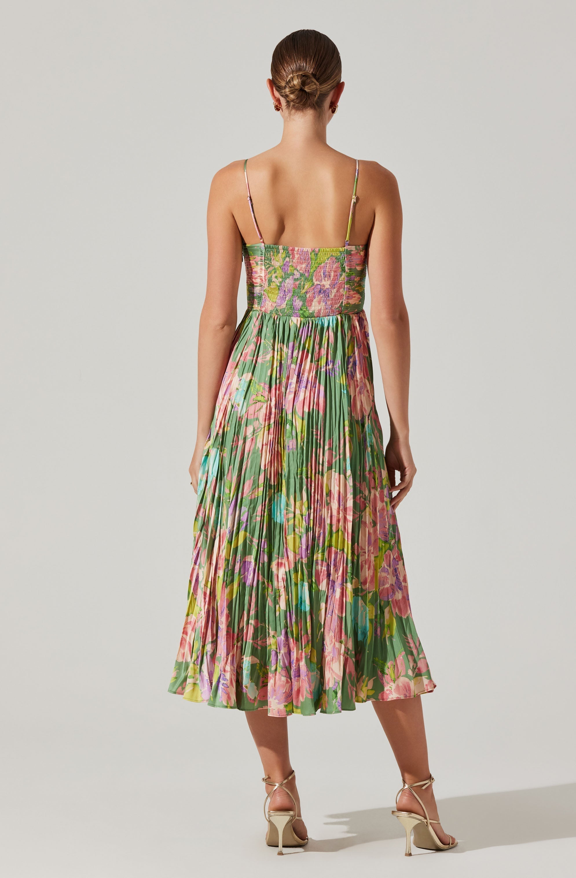 Maeve Printed Pleated Midi Dress
