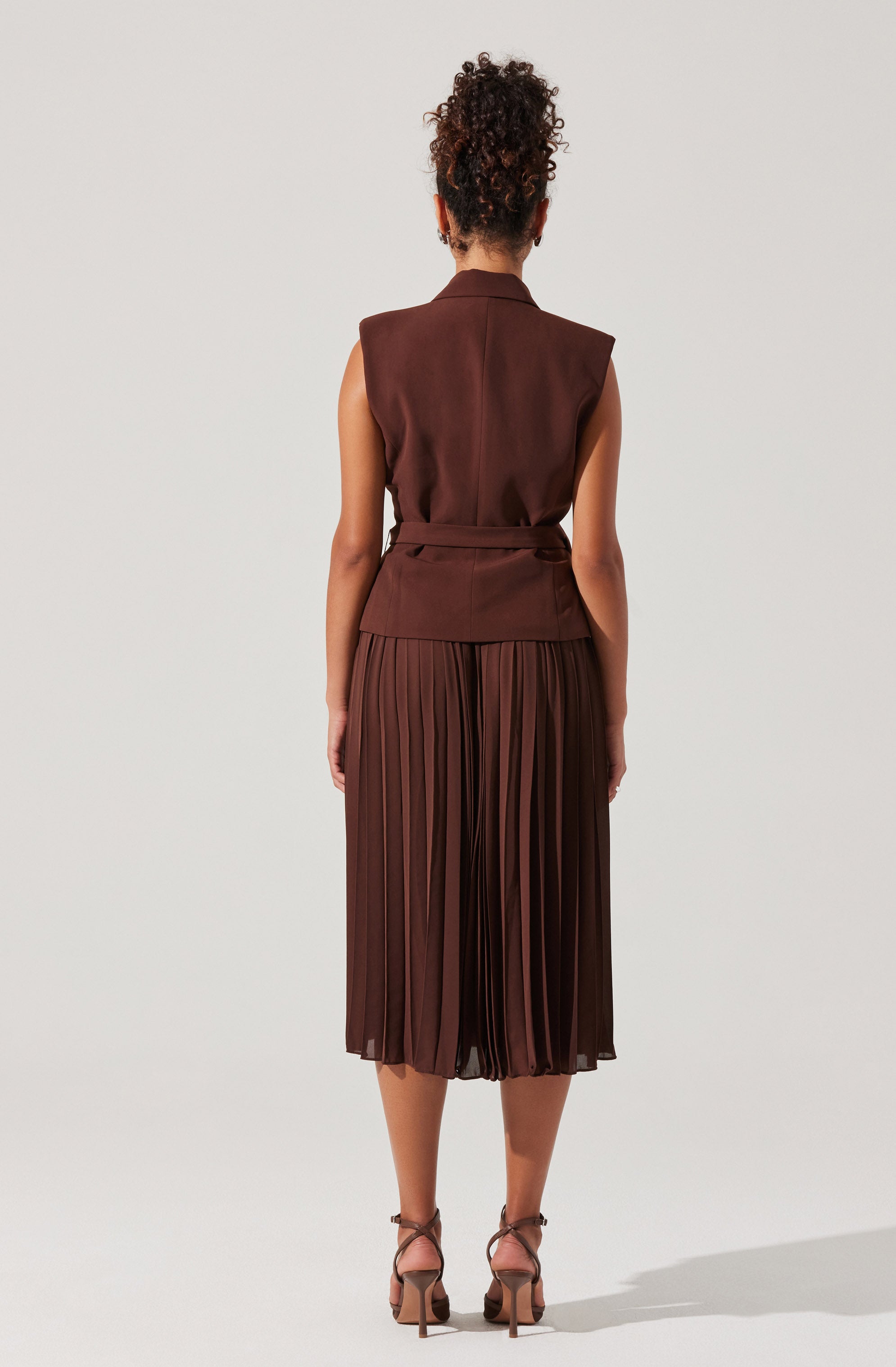 Mixed Media Vest Wrap Dress