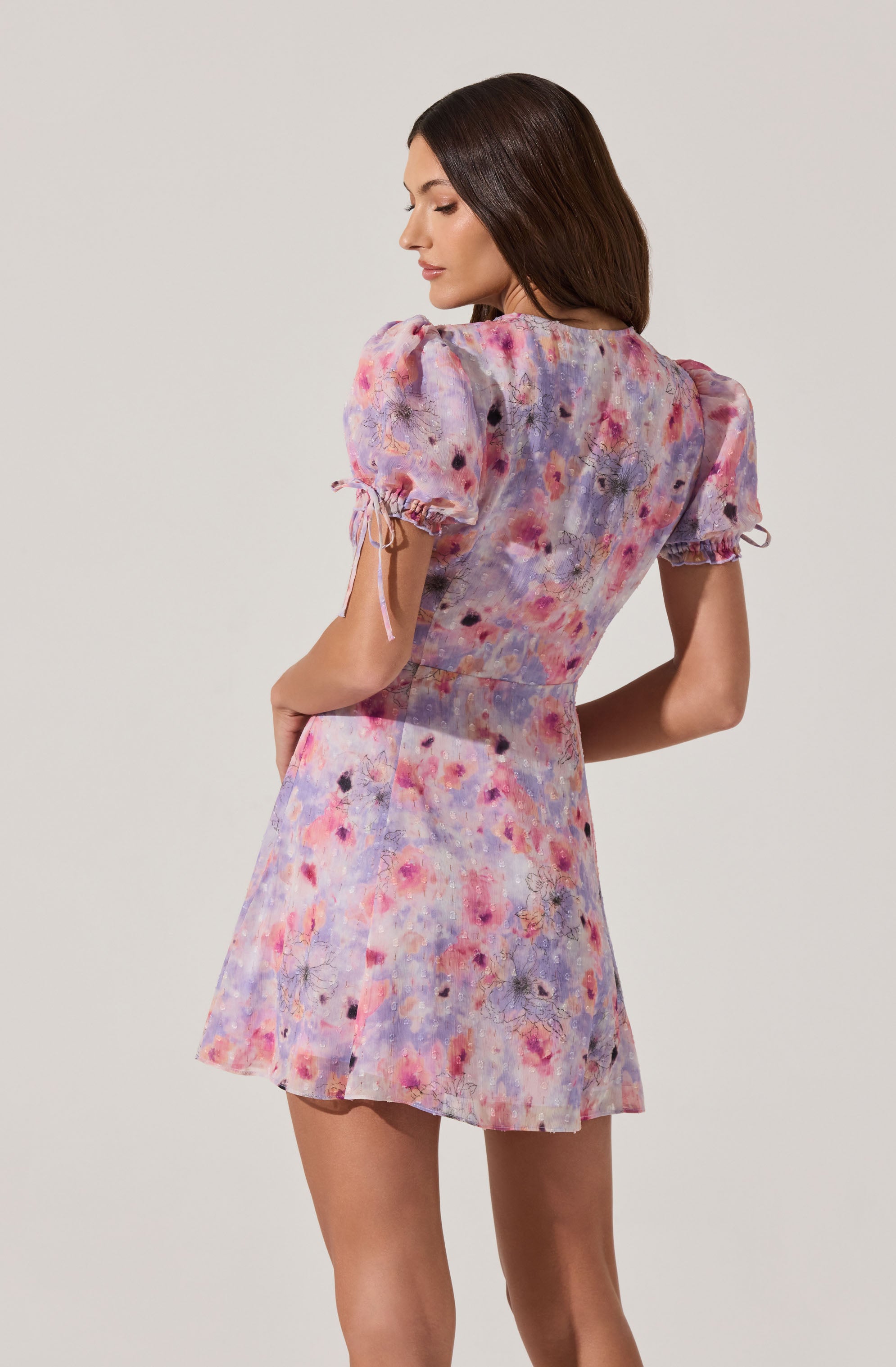 Floral Puff Sleeve Mini Dress