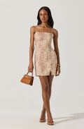 Linen Leopard Mini Dress
