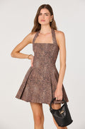 Flared Halter Neck Mini Dress