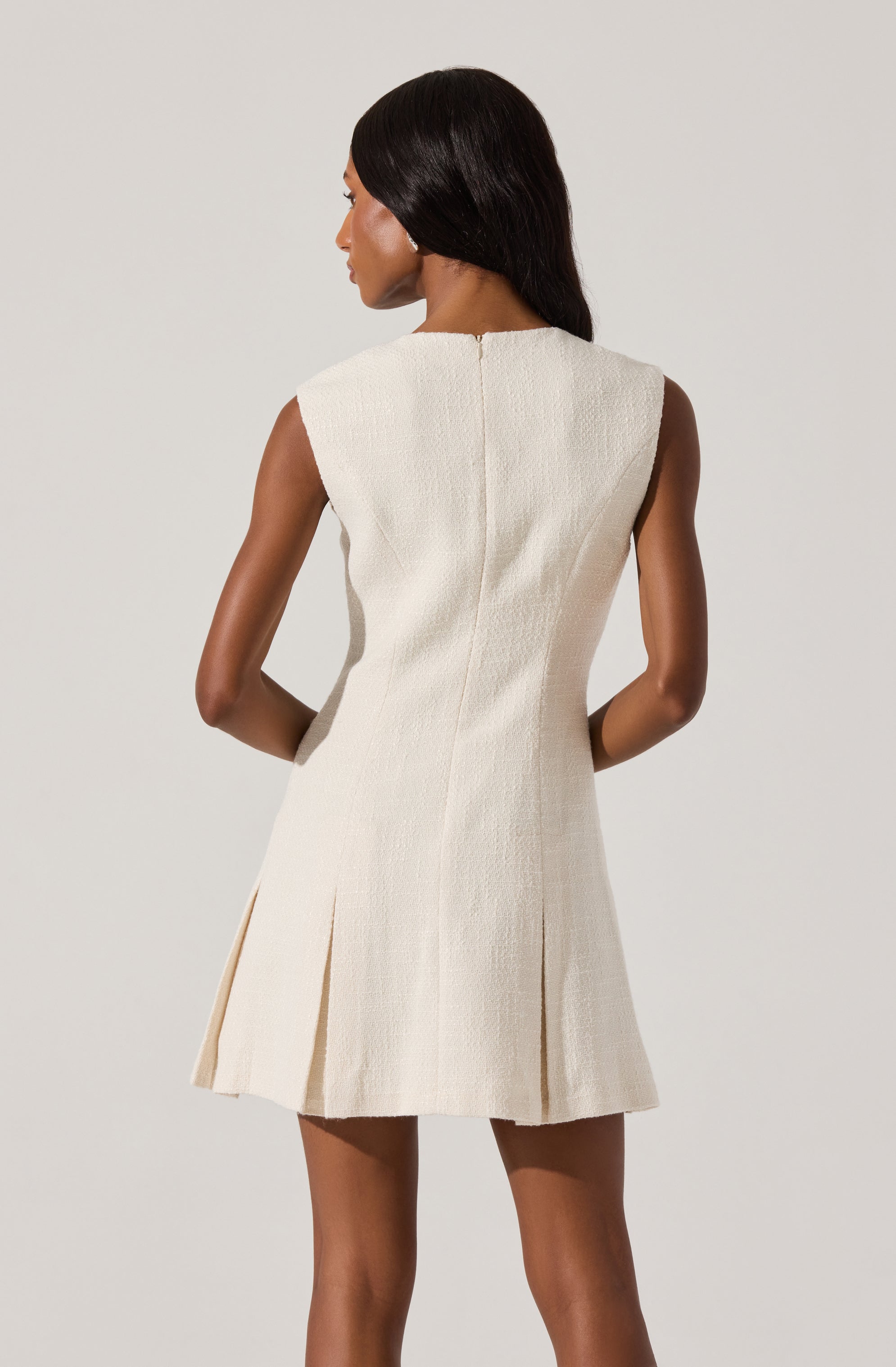 Sleeveless Tweed Mini Dress