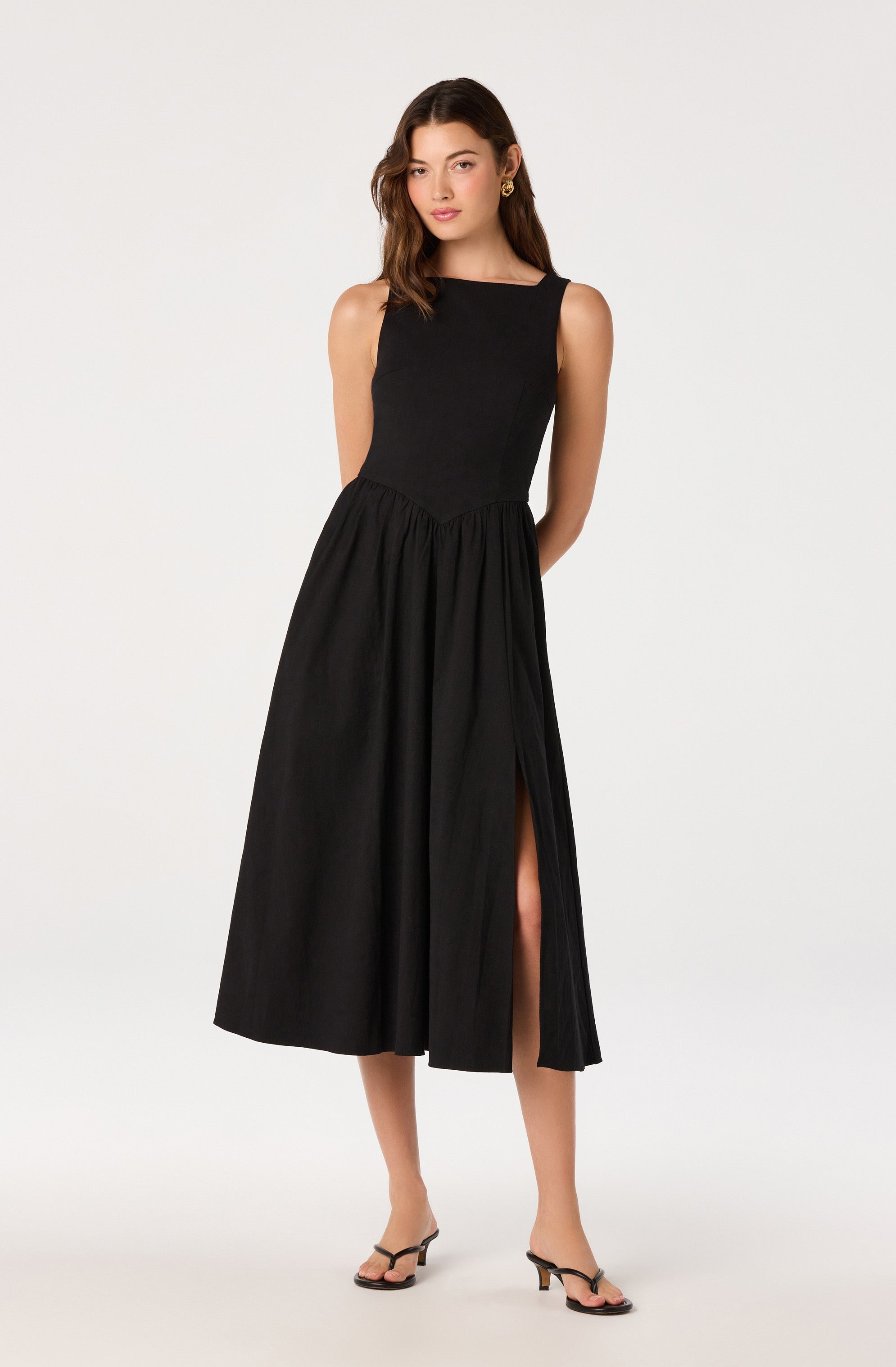 Bow Back Apron Midi Dress