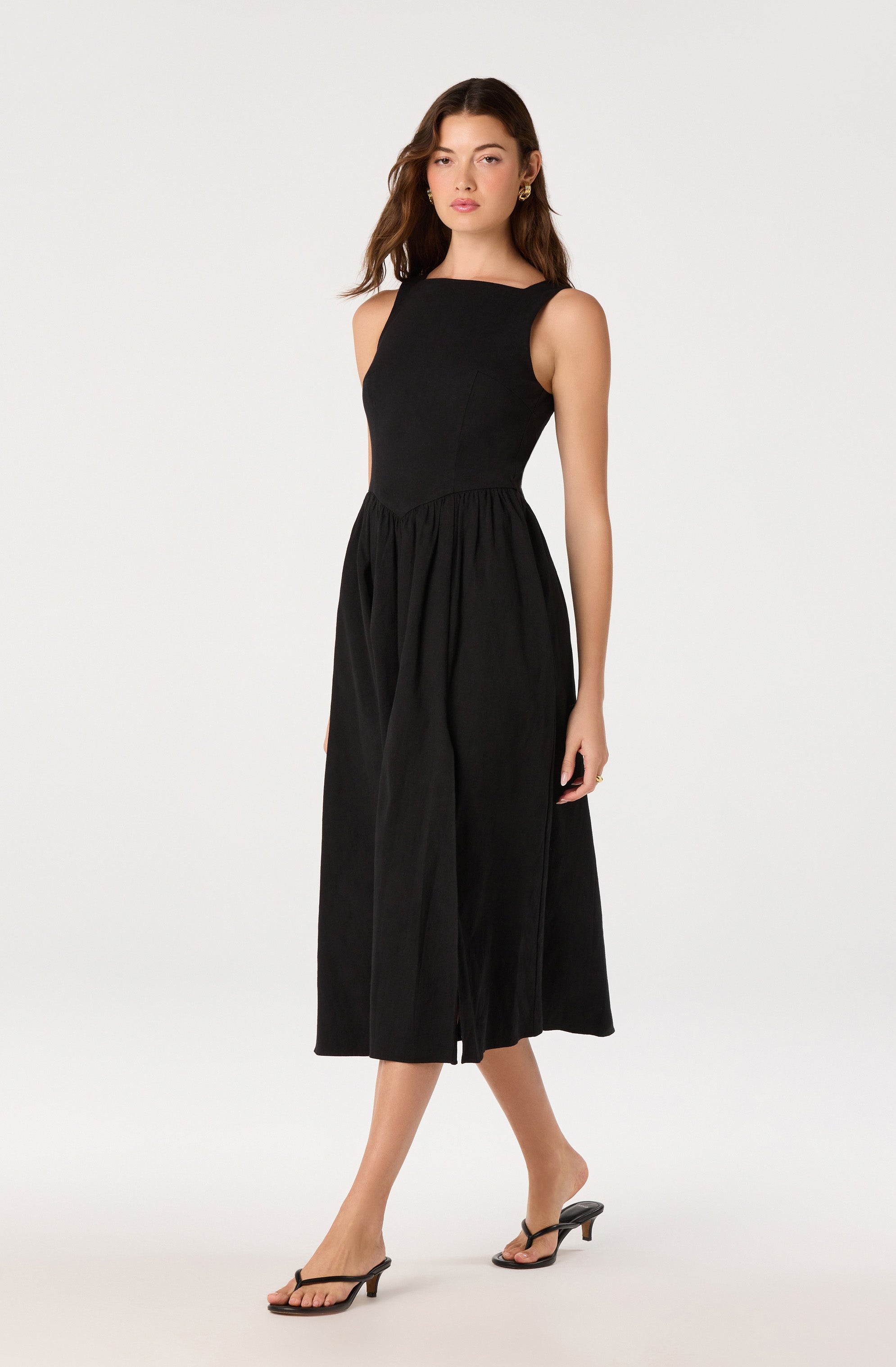 Bow Back Apron Midi Dress