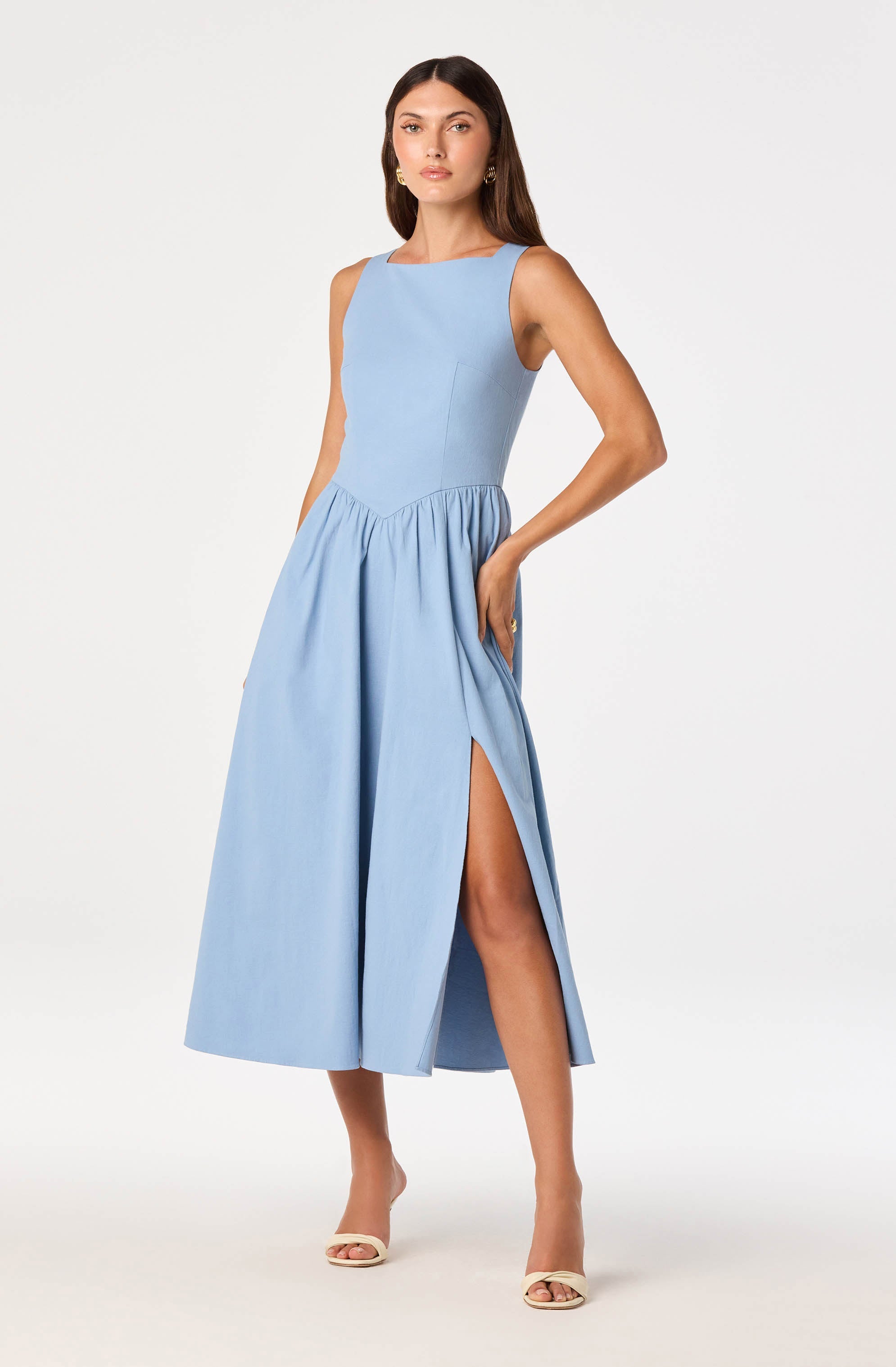 Bow Back Apron Midi Dress