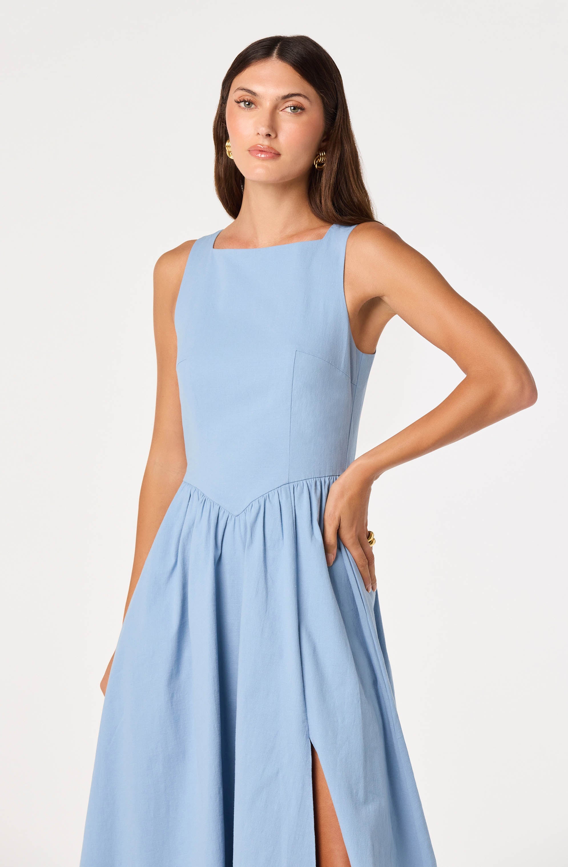 Bow Back Apron Midi Dress