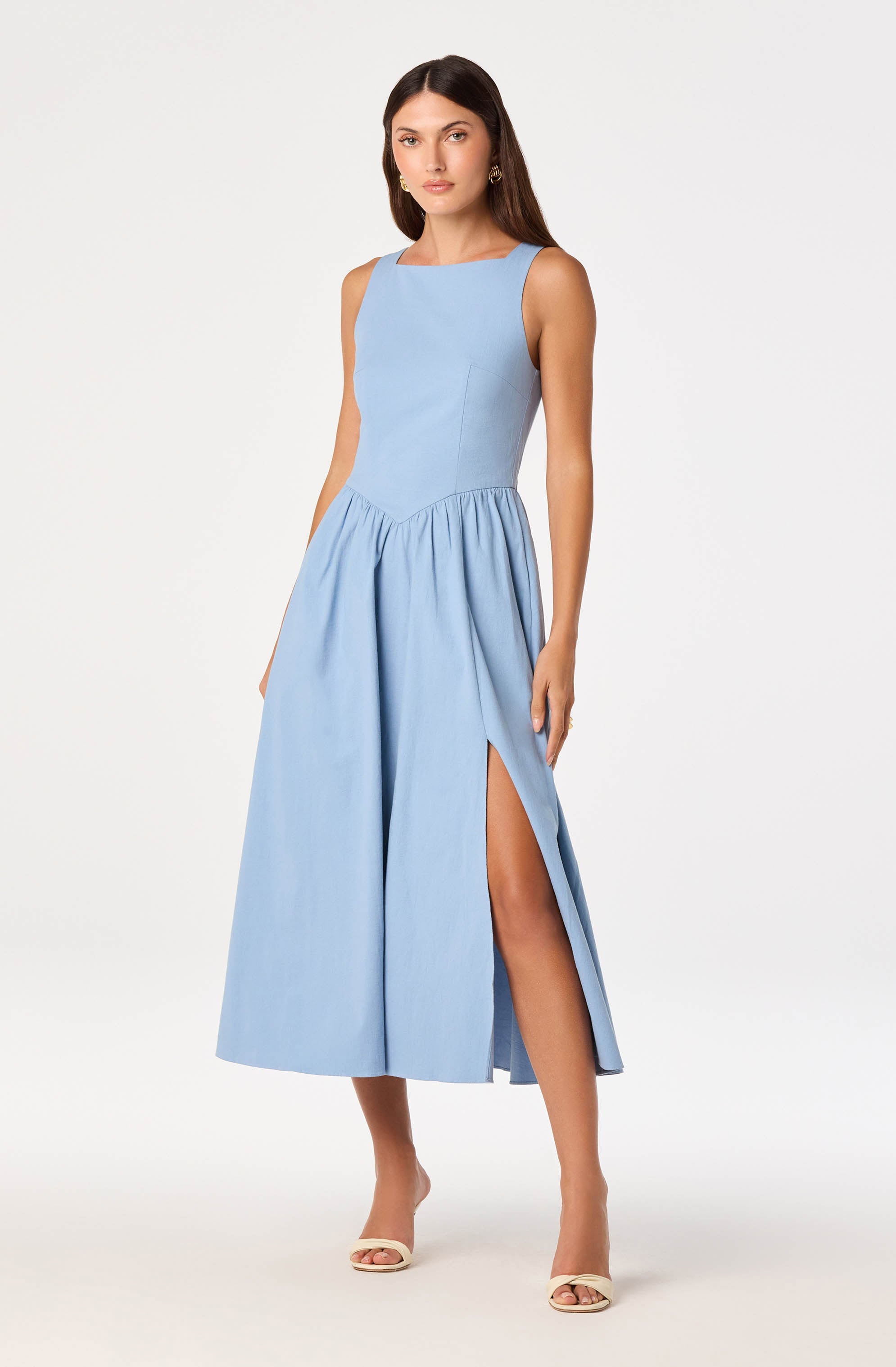 Bow Back Apron Midi Dress