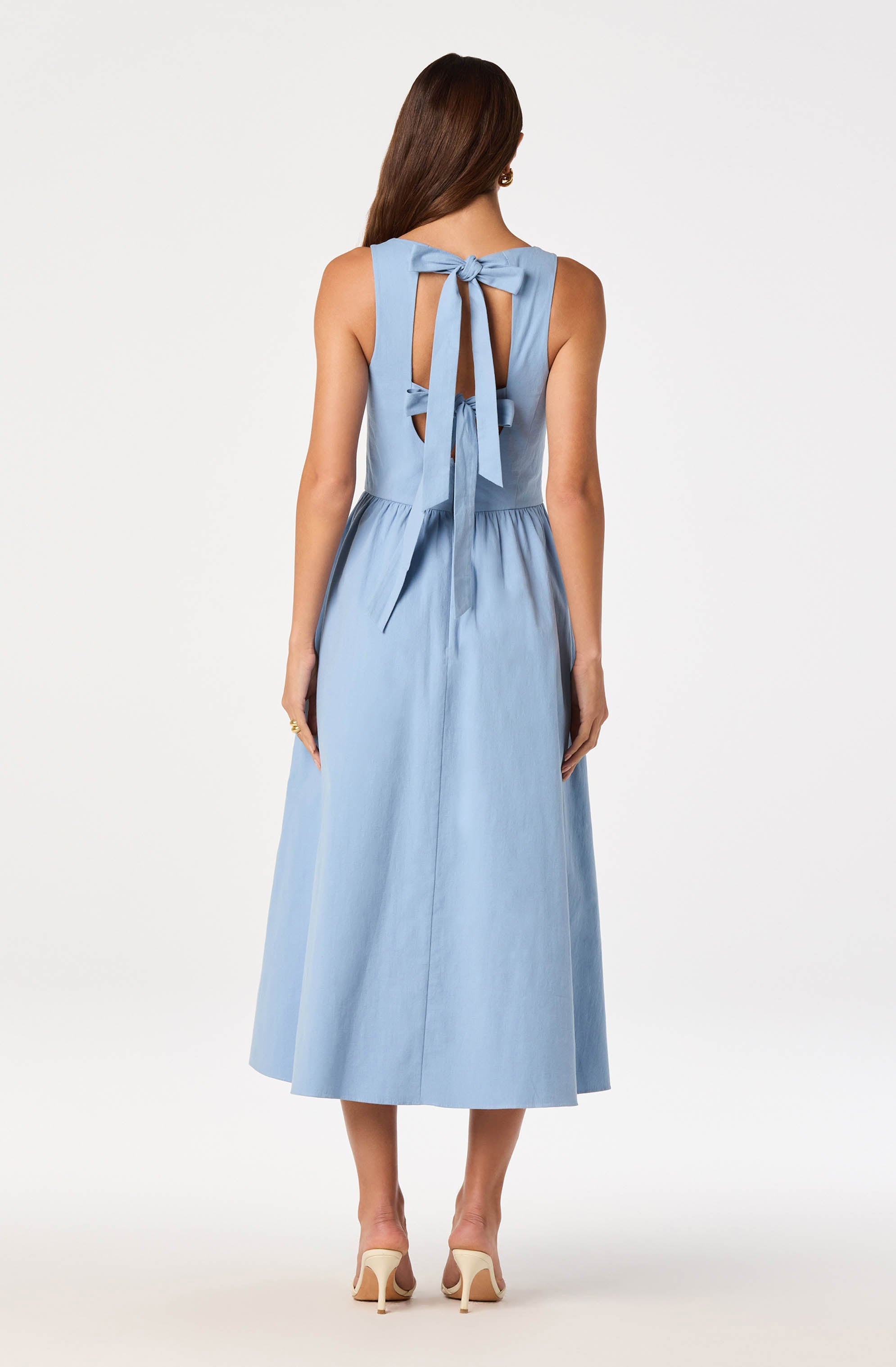 Bow Back Apron Midi Dress