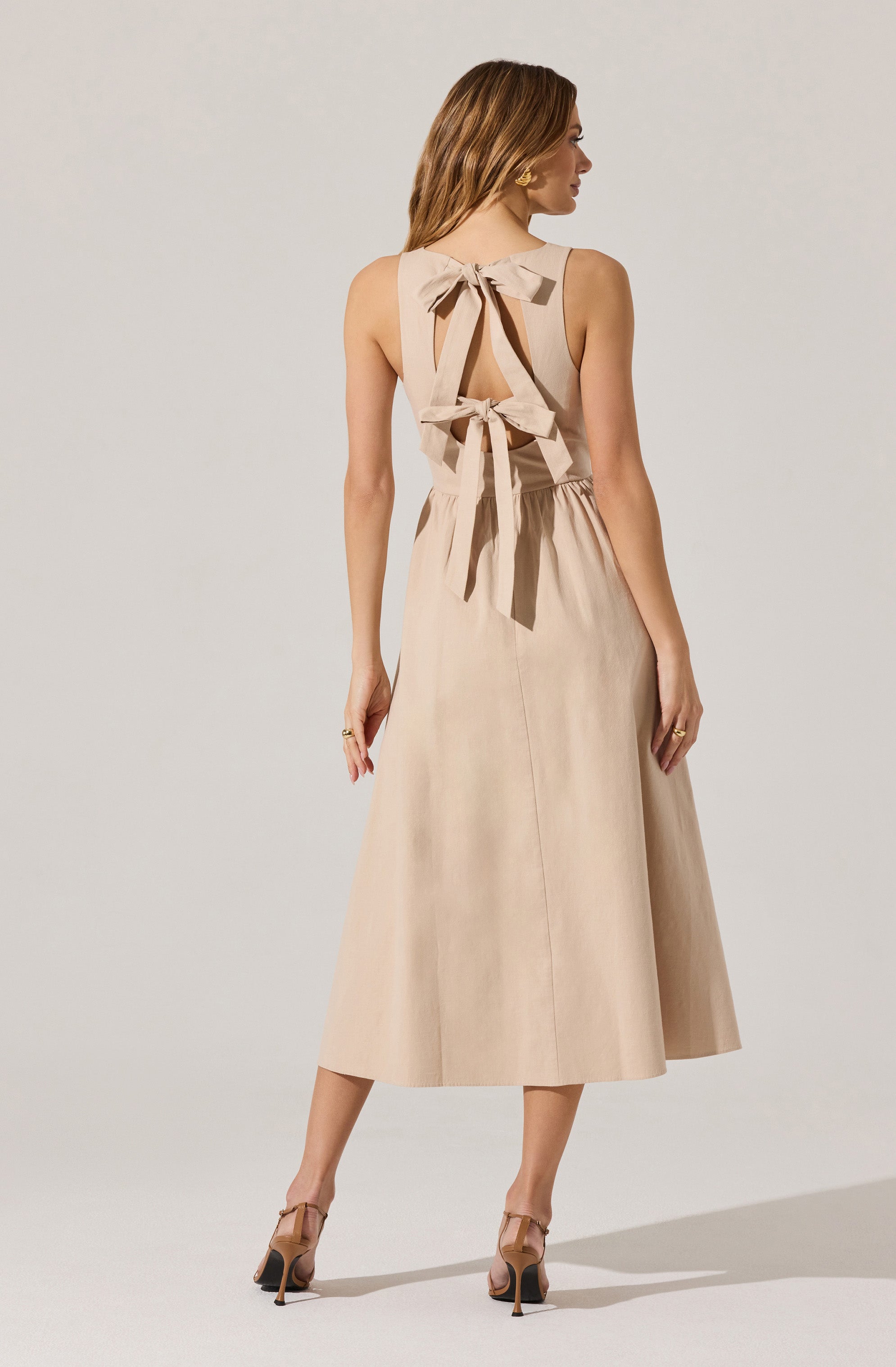 Bow Back Apron Midi Dress