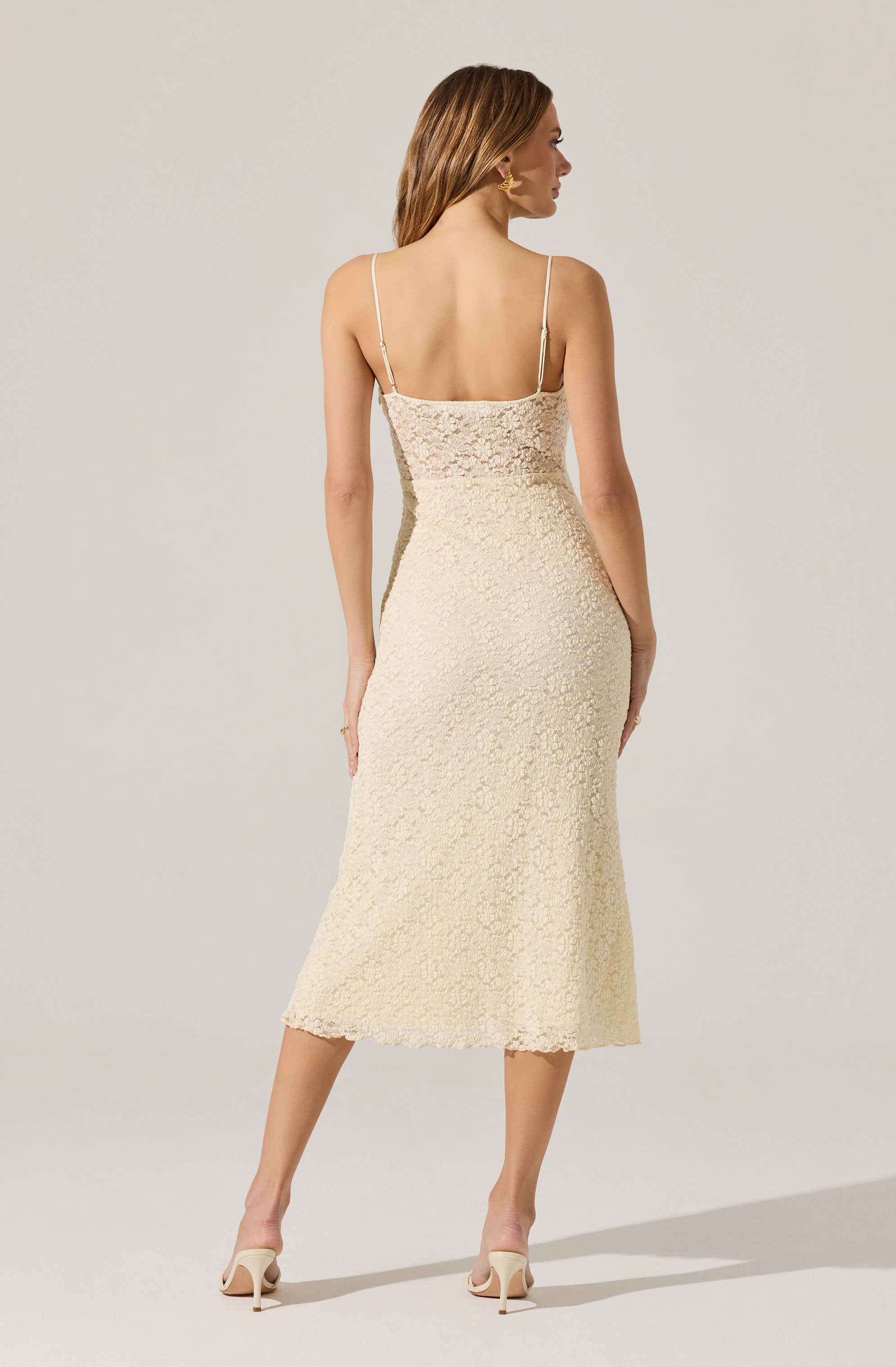 Floral Lace Knit Midi Dress