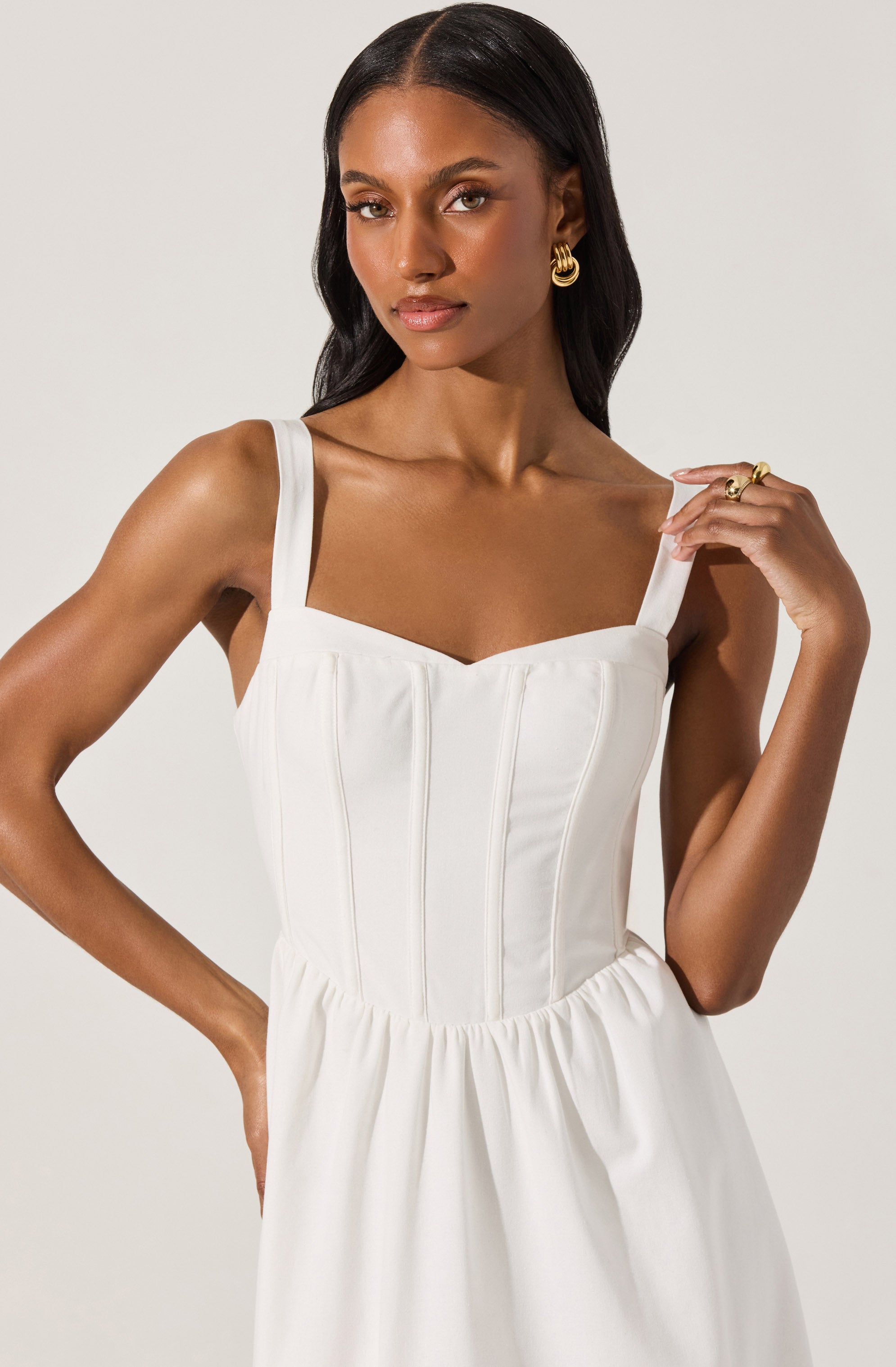 Sweetheart Corset Linen Dress
