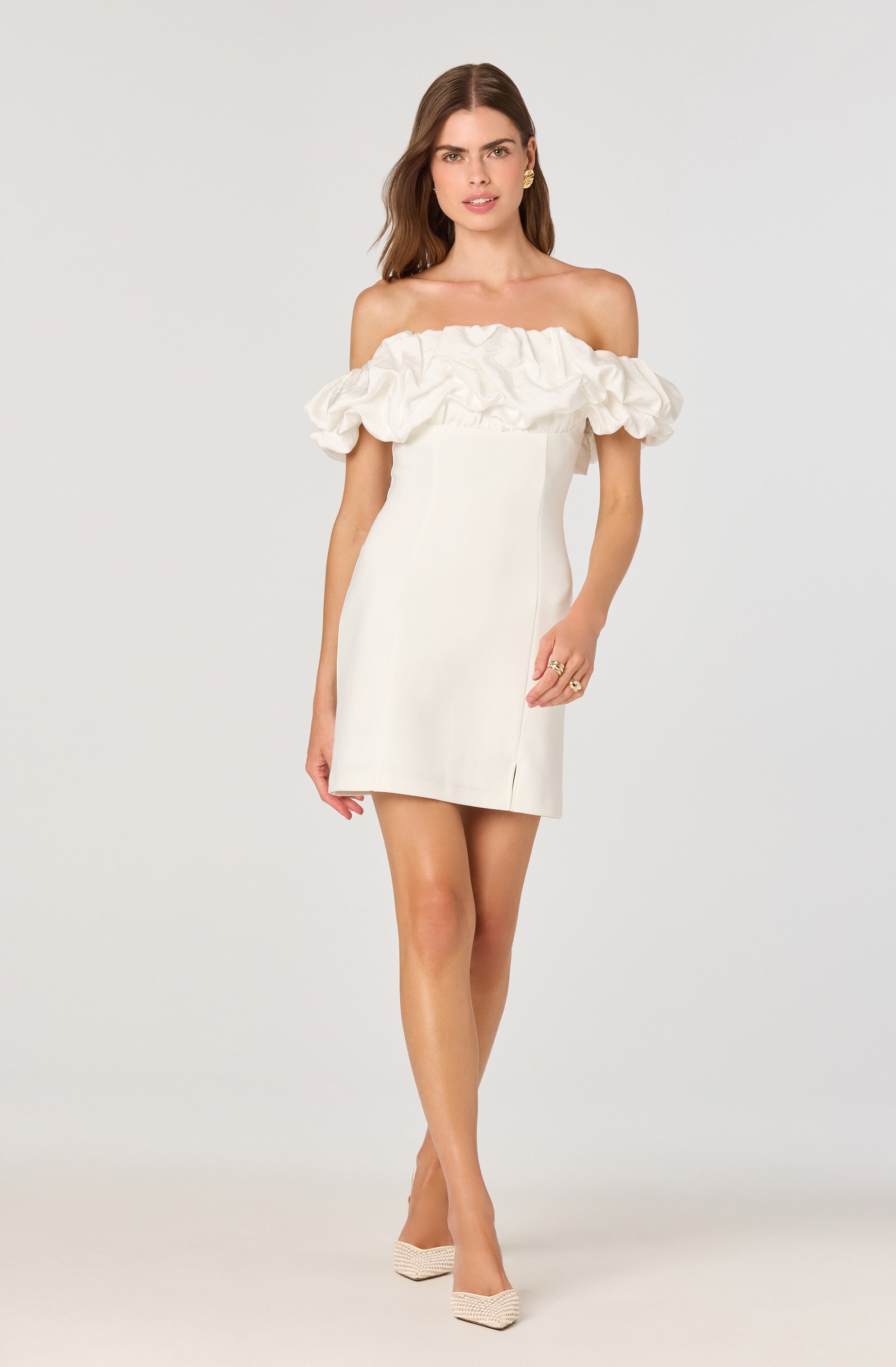 Ruffle Strapless Off Shoulder Dress