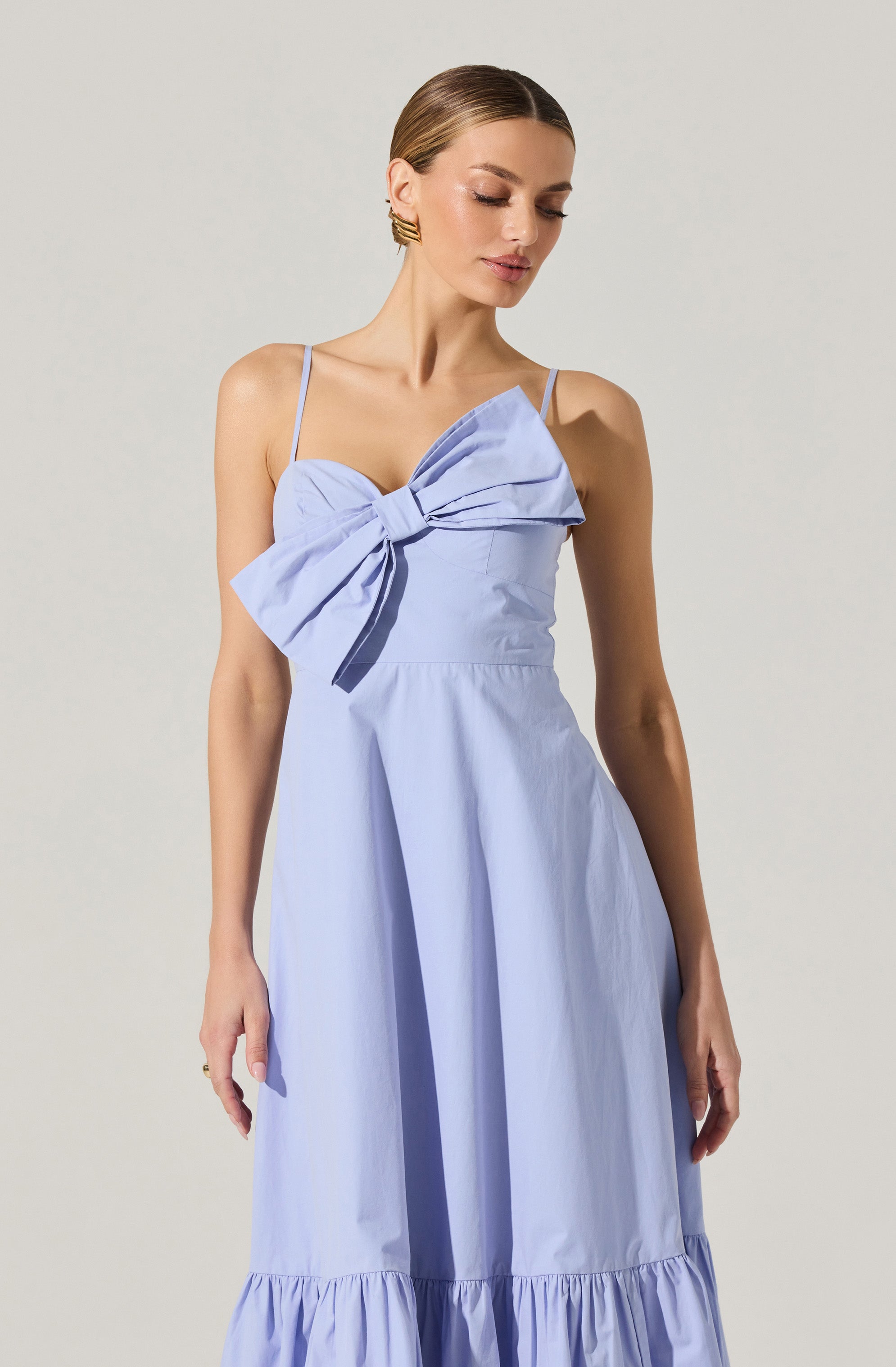Asymmetrical Bow Midi Dress