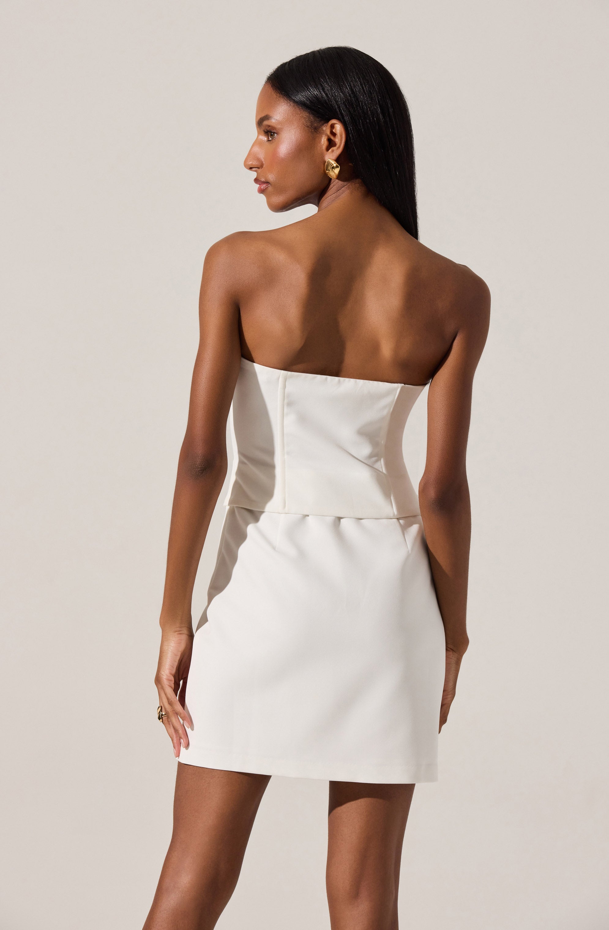 Strapless Layered Bow Mini Dress