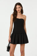 Strapless Drop Waist Mini Dress
