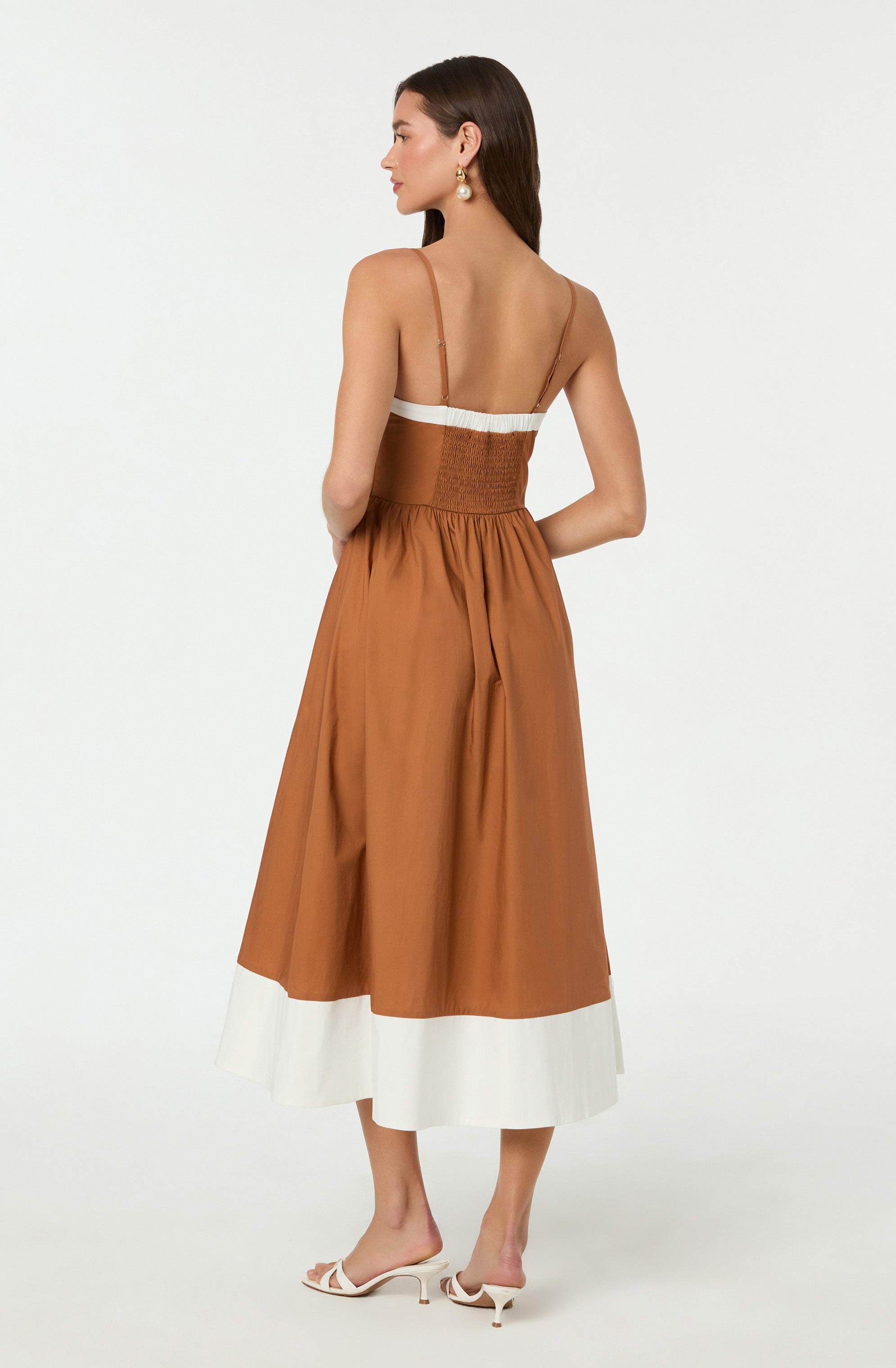 Contrast Sweetheart Midi Dress